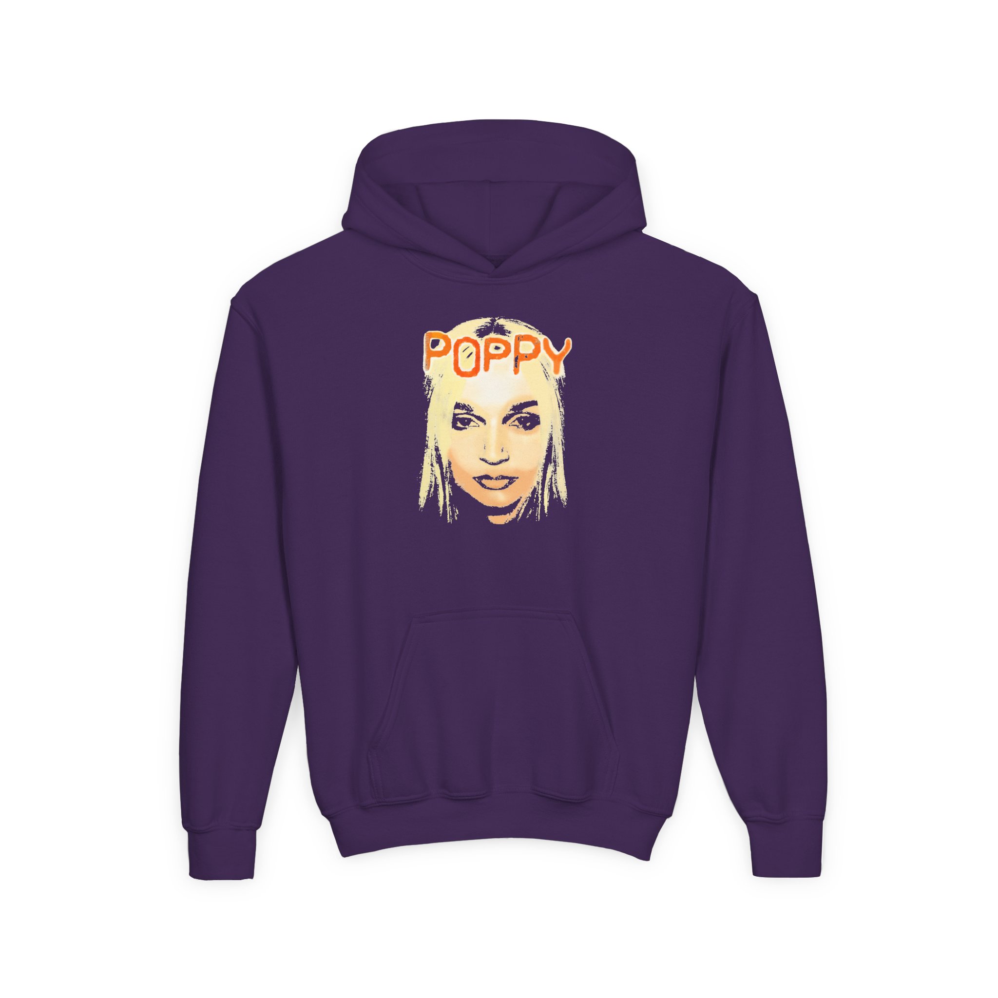 Poppy Demons Youth Heavy Blend Hooded Sweatshirt - Image 9