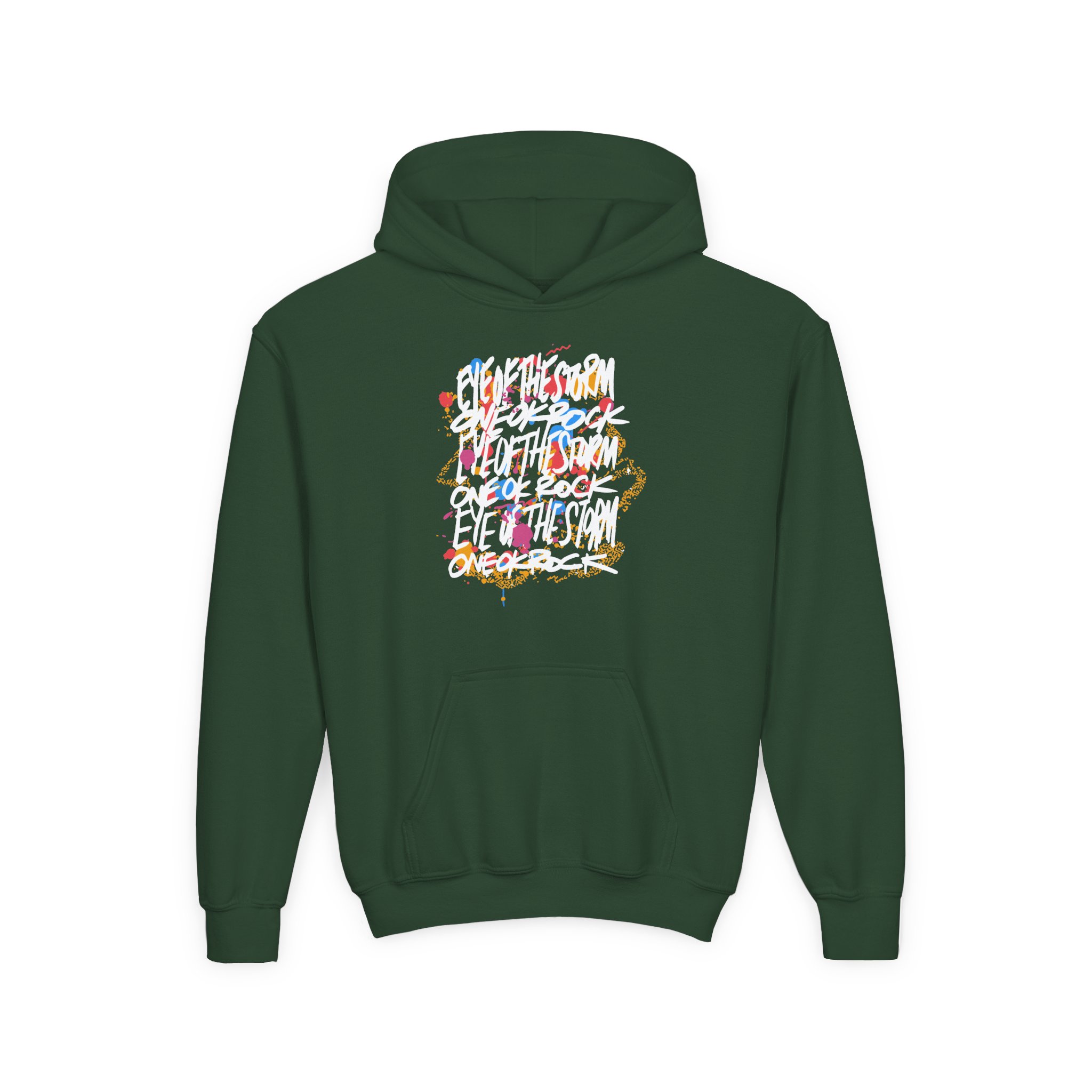 One Ok Rock Painted Storm Youth Heavy Blend Hooded Sweatshirt - Image 5