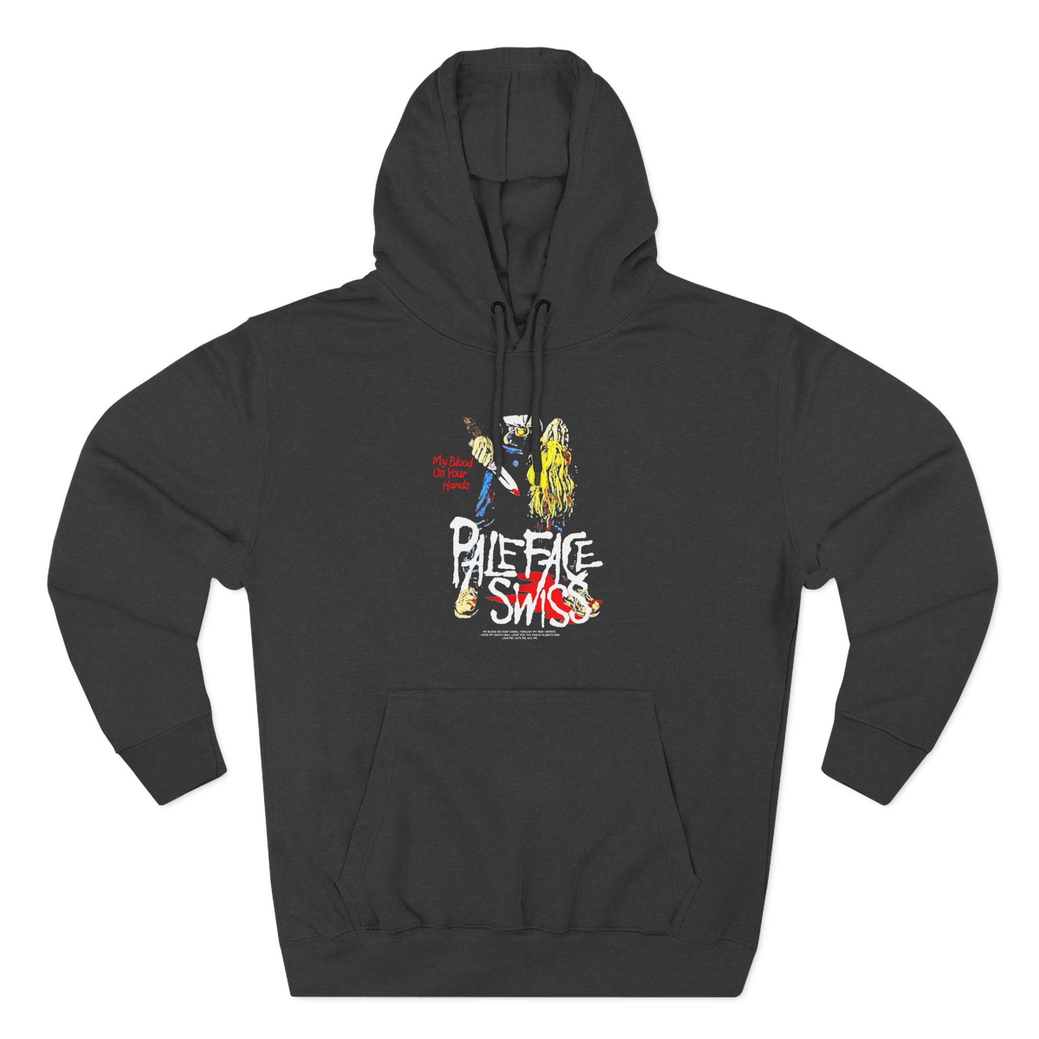 Paleface Swiss My Blood on Your Hands Washed Out Three-Panel Fleece Hoodie - Image 3