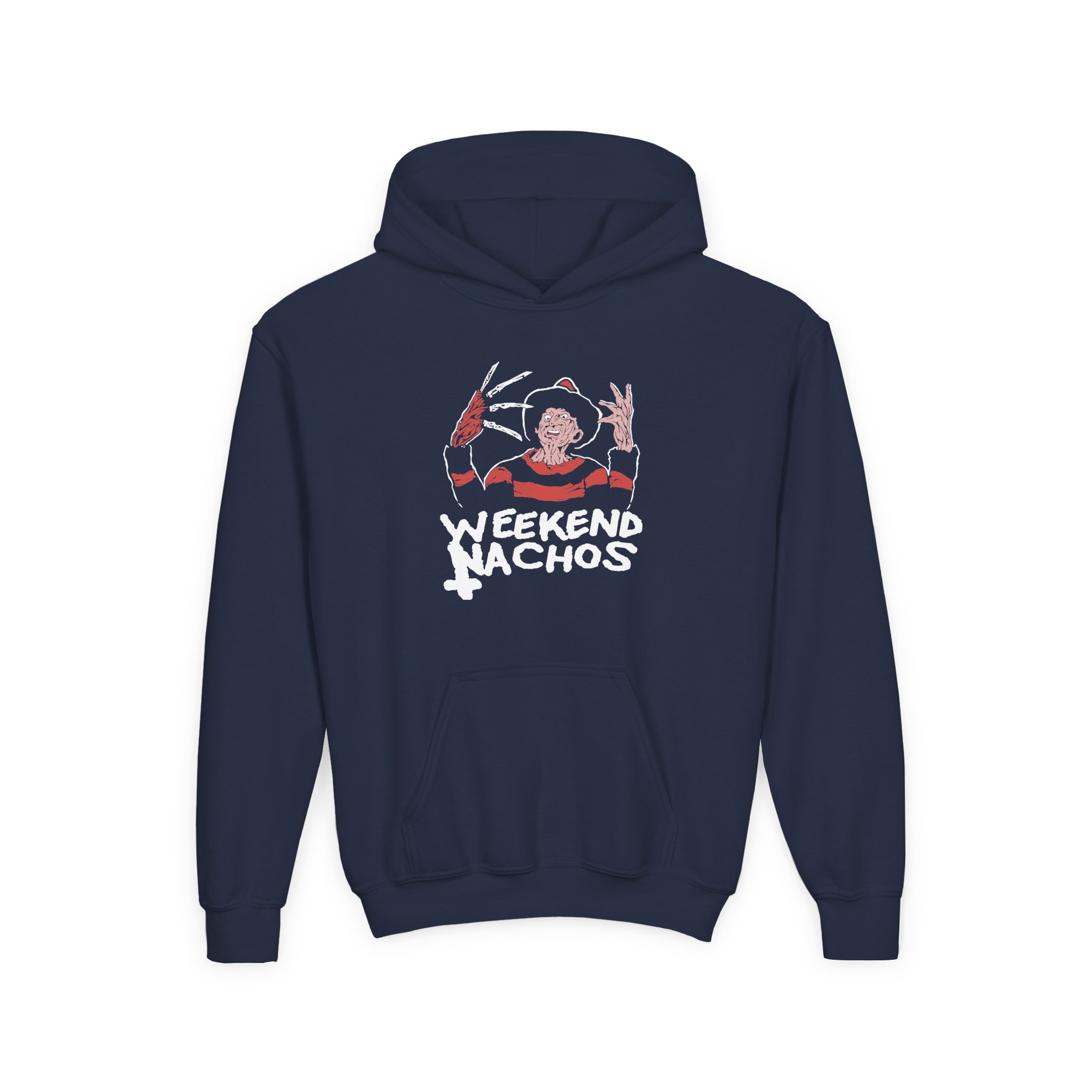 Youth Weekend Nachos Freddy Heavy Blend Hooded Sweatshirt - Image 3