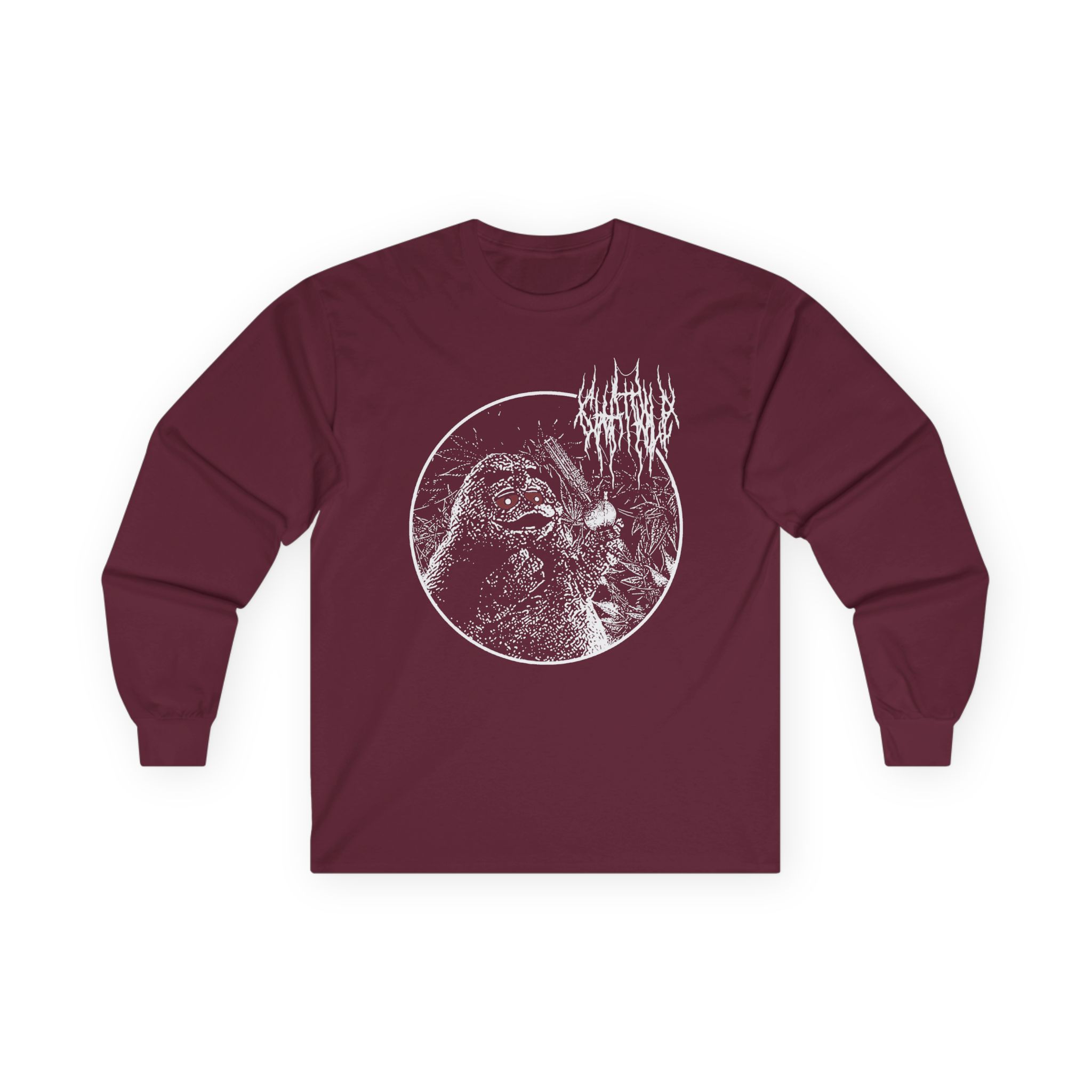 Chat Pile Grim Guy Smoking Weed Unisex Ultra Cotton Long Sleeve Tee - Image 3