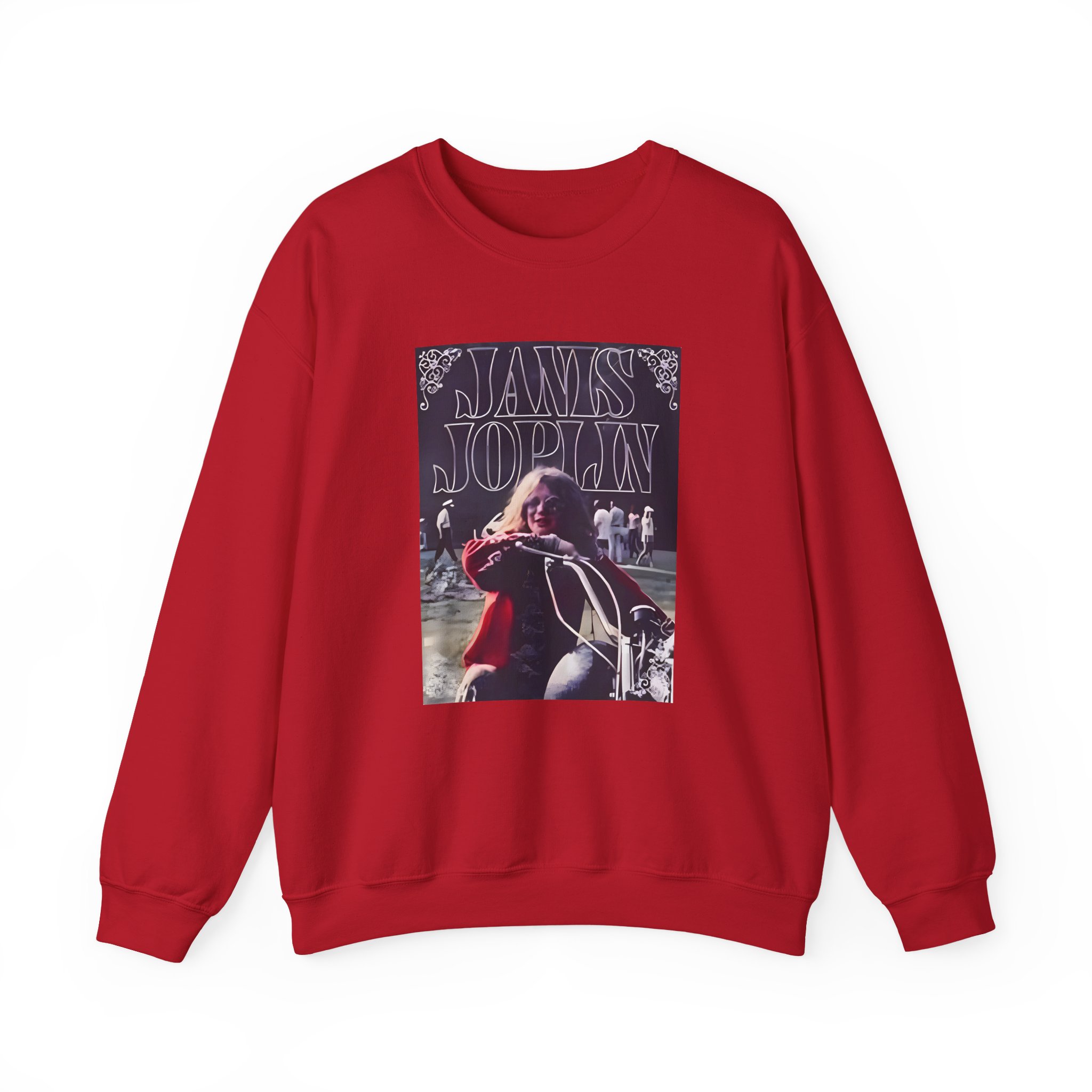 Janis Joplin Greatest Hits Motorcycle Cover Unisex Heavy Blend™ Crewneck Sweatshirt - Image 27