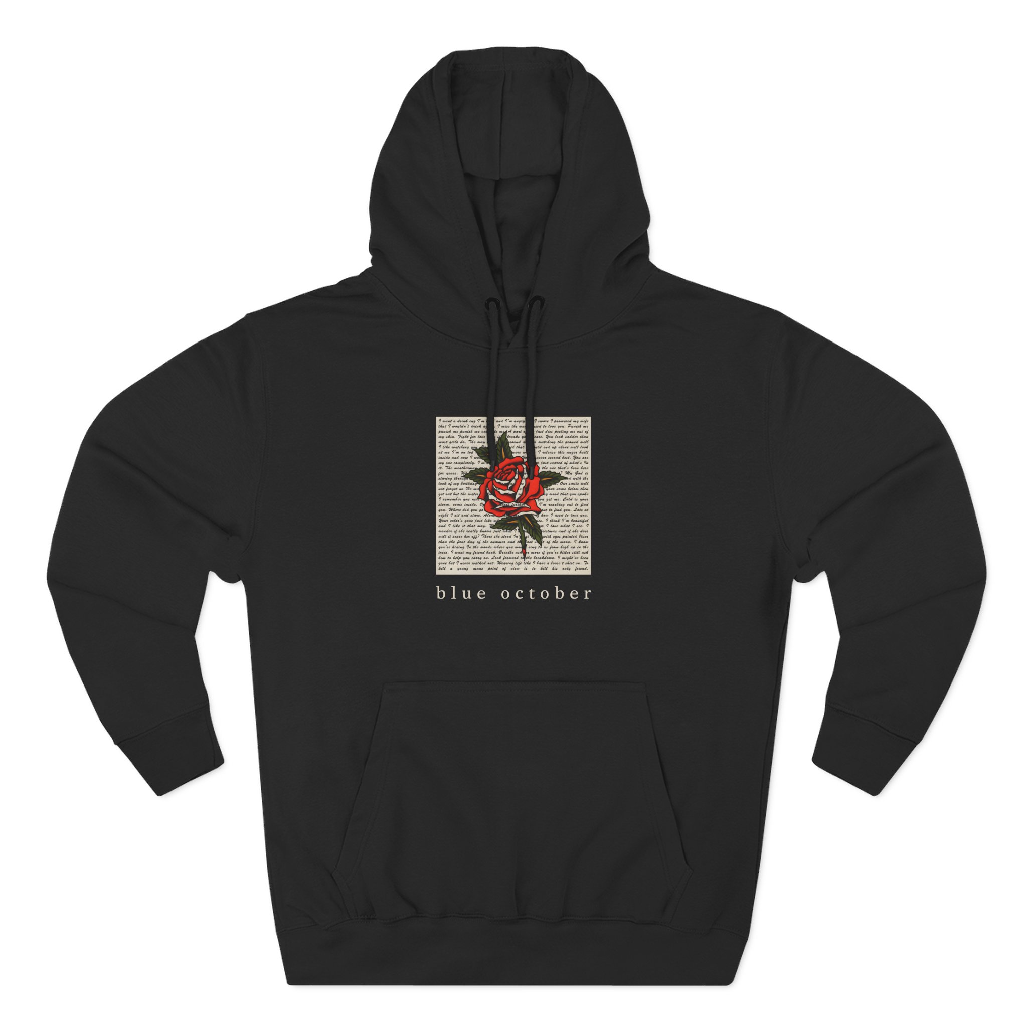 Blue October Rose Lyric Three-Panel Fleece Hoodie - Image 3