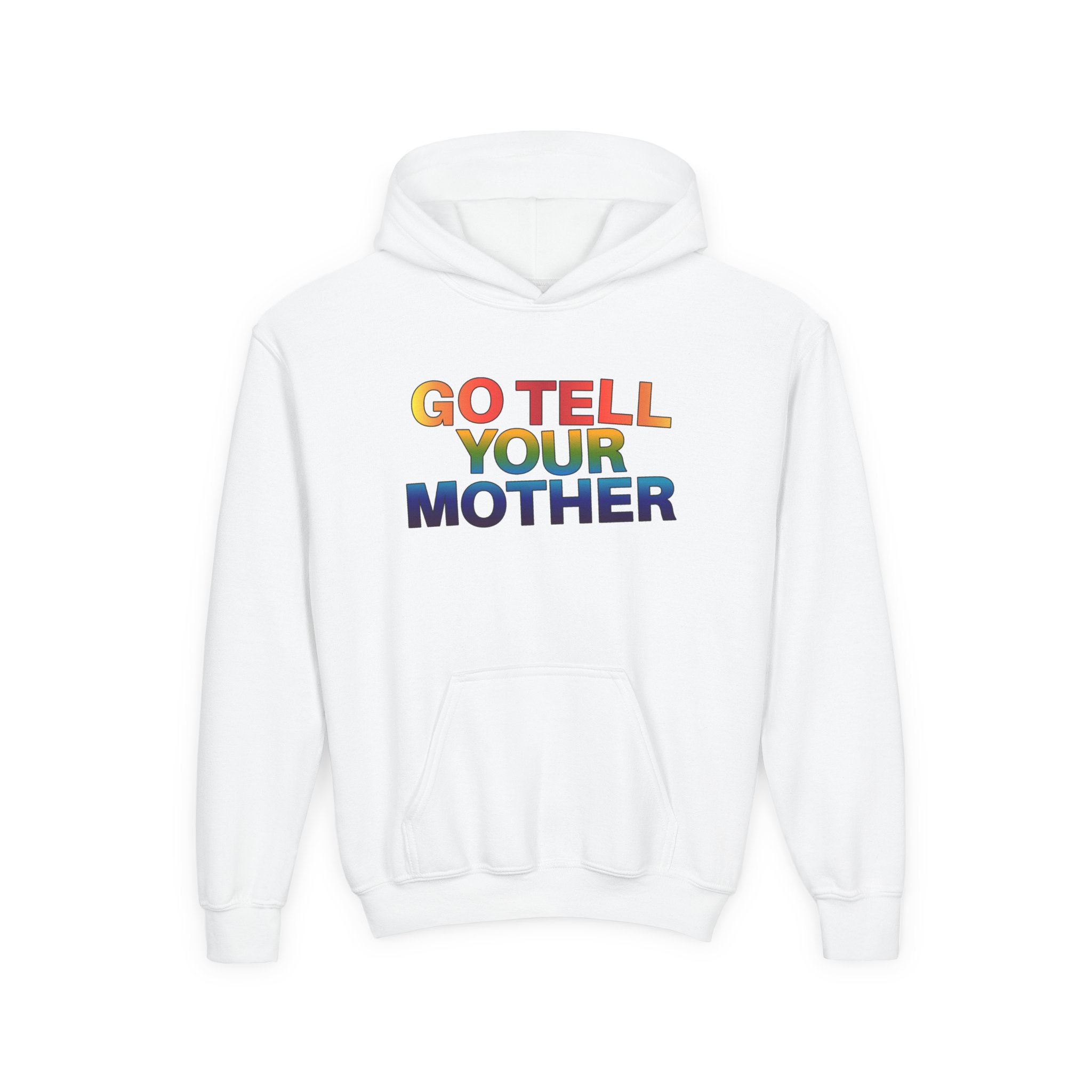 D L Go Tell Your Mother Youth Heavy Blend Hooded Sweatshirt