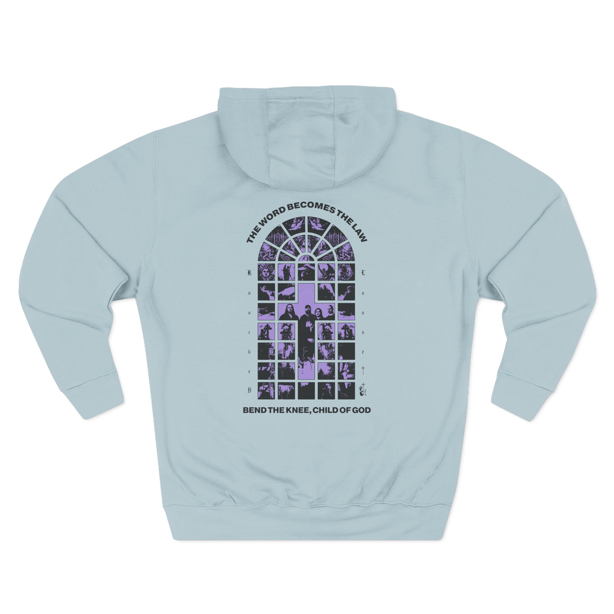 Knocked Loose Purple Cross Three-Panel Fleece Hoodie - Image 12