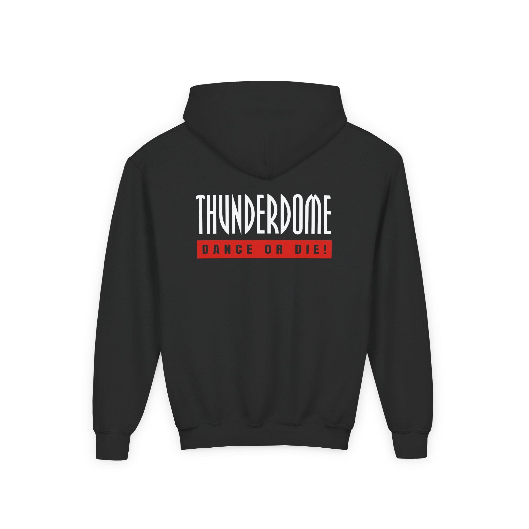 Thunderdome Dance Or Die Youth Heavy Blend Hooded Sweatshirt - Image 2