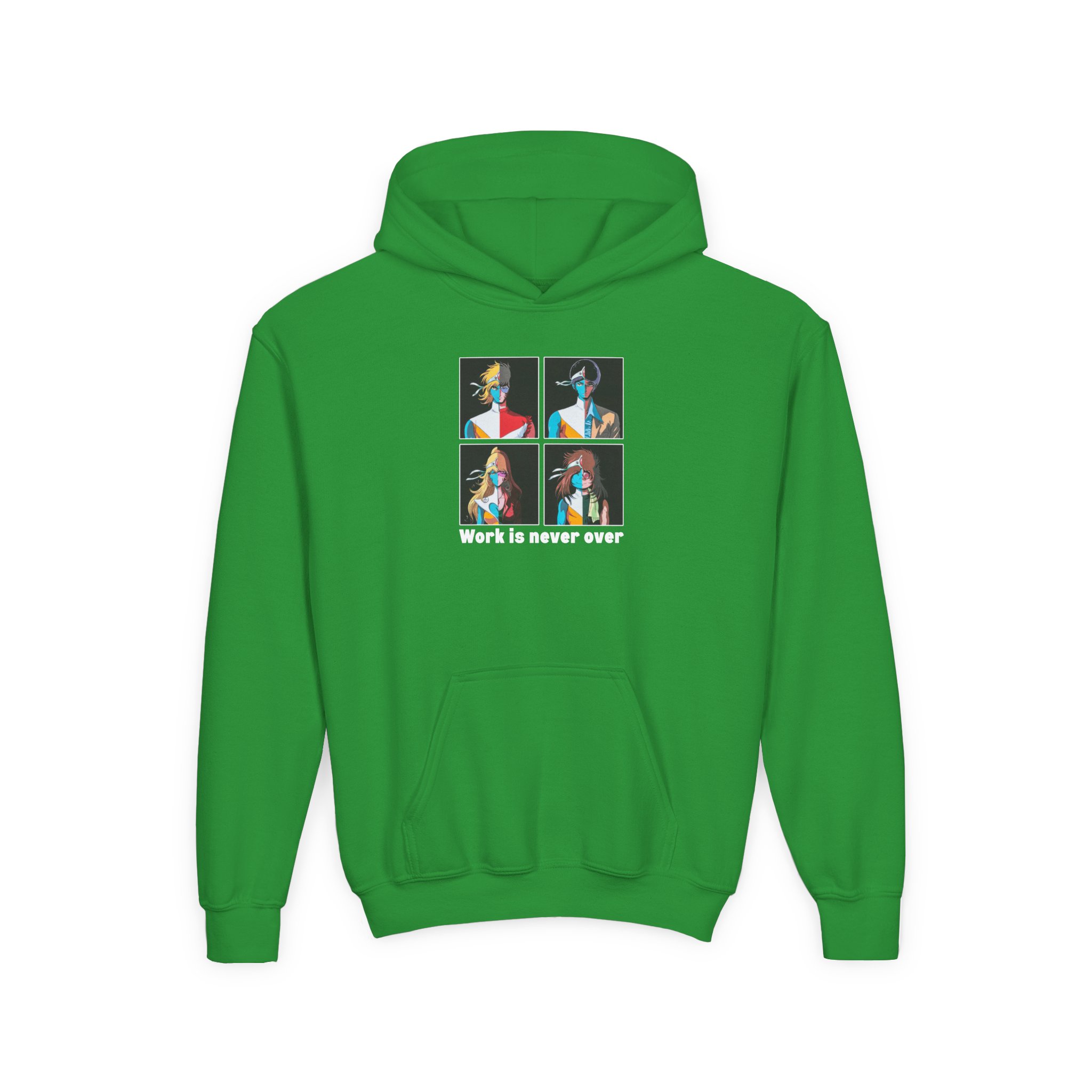 Daft Punk Work is never over Youth Heavy Blend Hooded Sweatshirt - Image 7