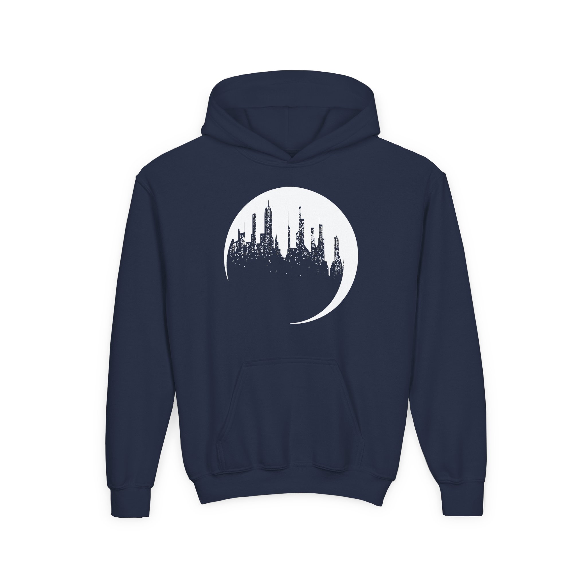 Dropout Unsleeping City Glow-In-The-Dark Youth Heavy Blend Hooded Sweatshirt - Image 5