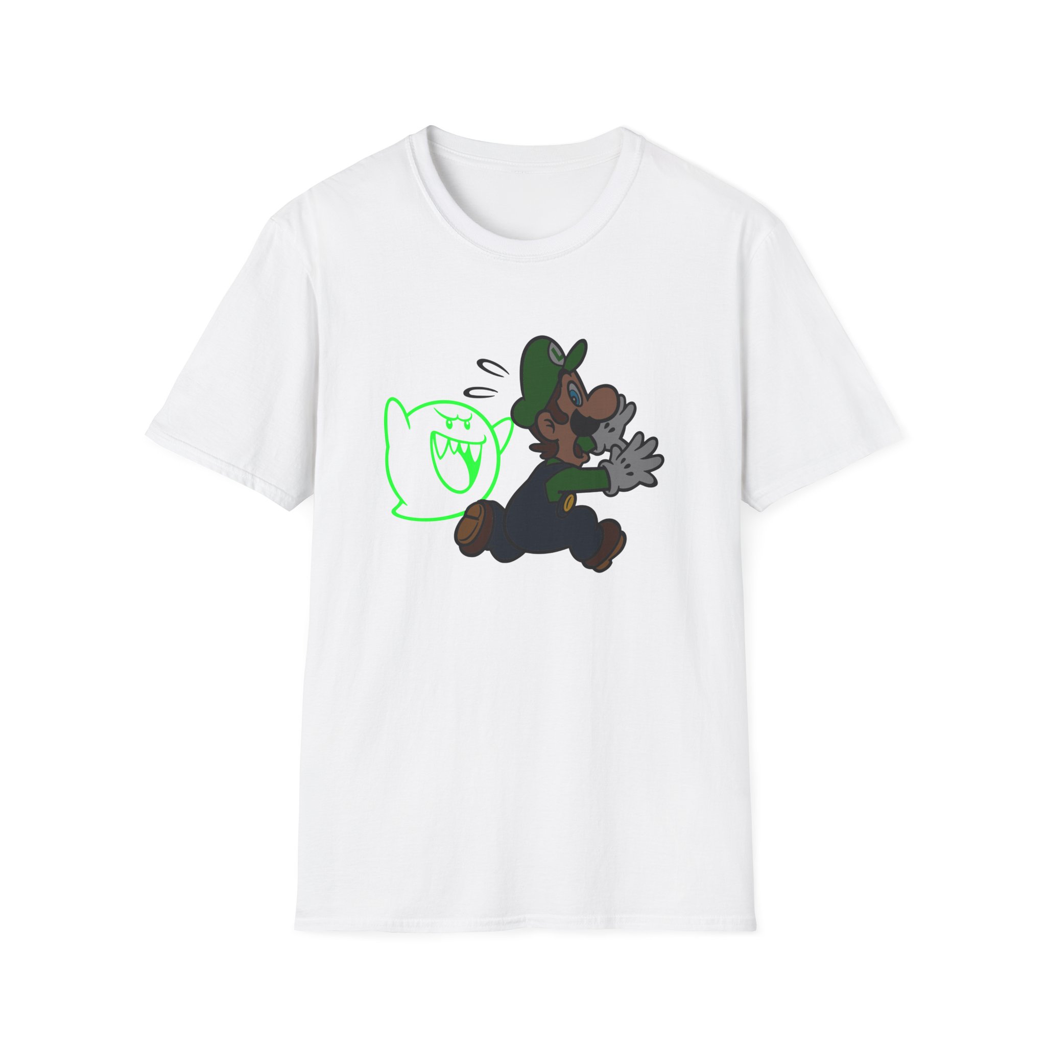 NTD Luigi™ and Boo Unisex Softstyle T-Shirt - Image 3
