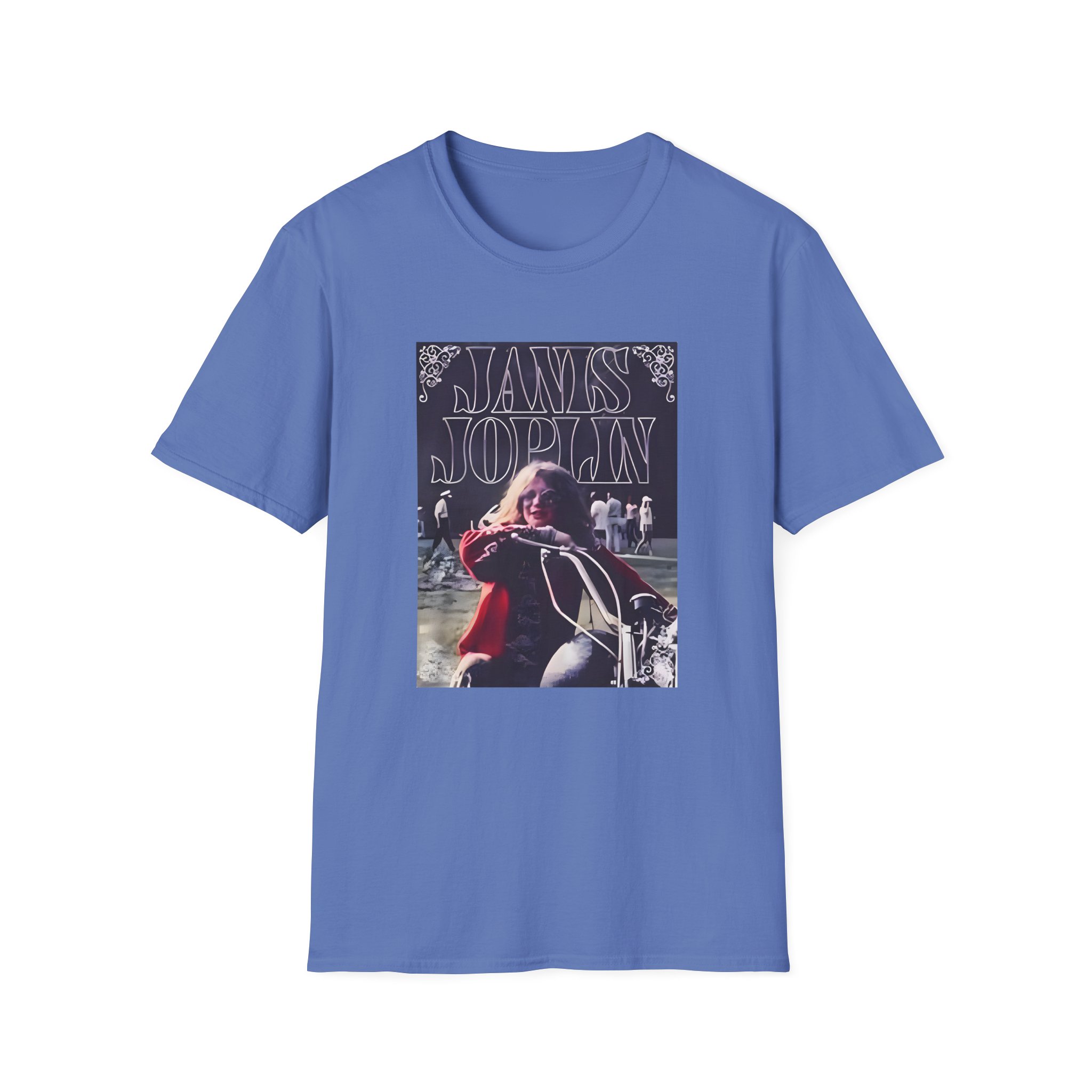 Janis Joplin Greatest Hits Motorcycle Cover Unisex Softstyle T-Shirt - Image 23