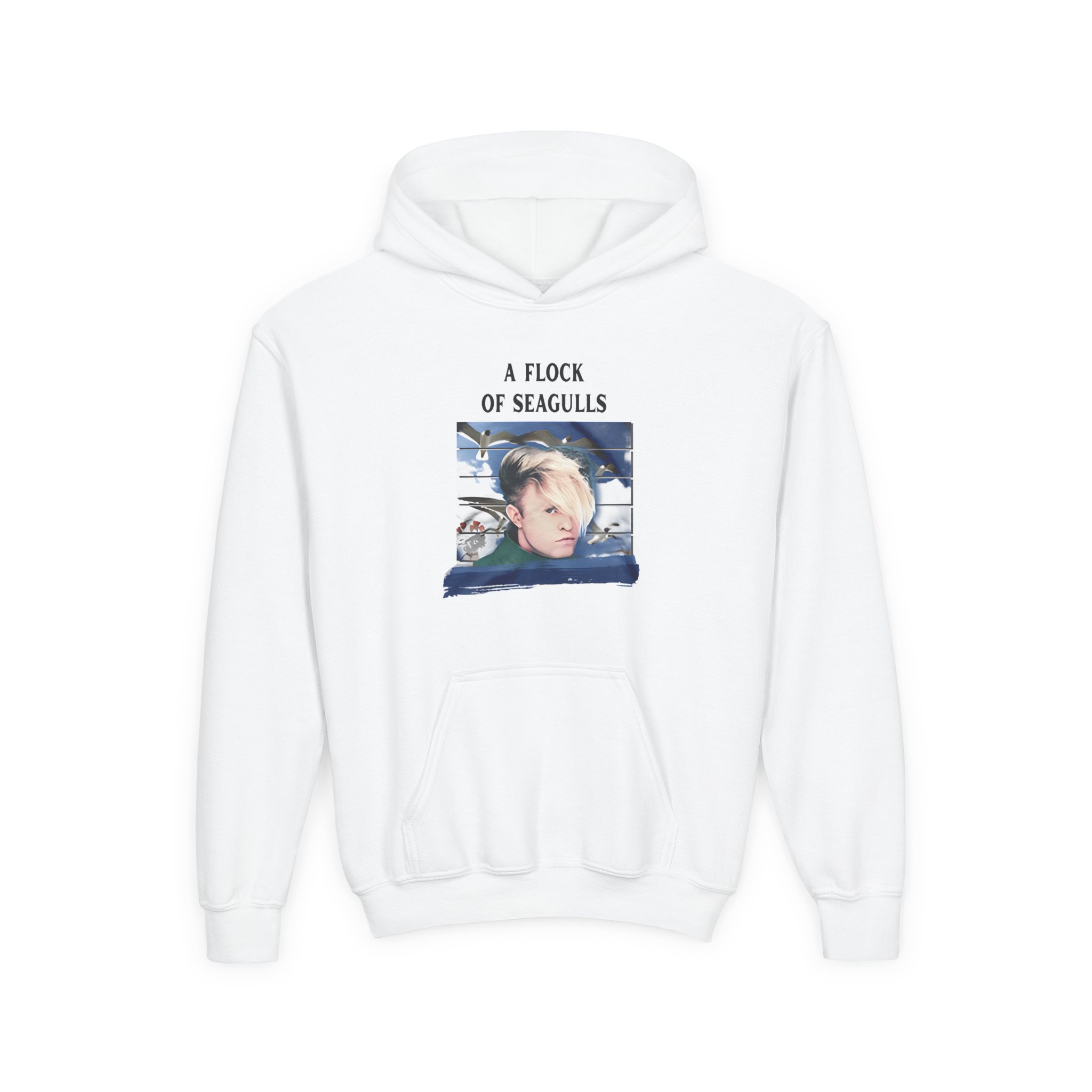 A Flock of Seagulls Birds in Flight Youth Heavy Blend Hooded Sweatshirt