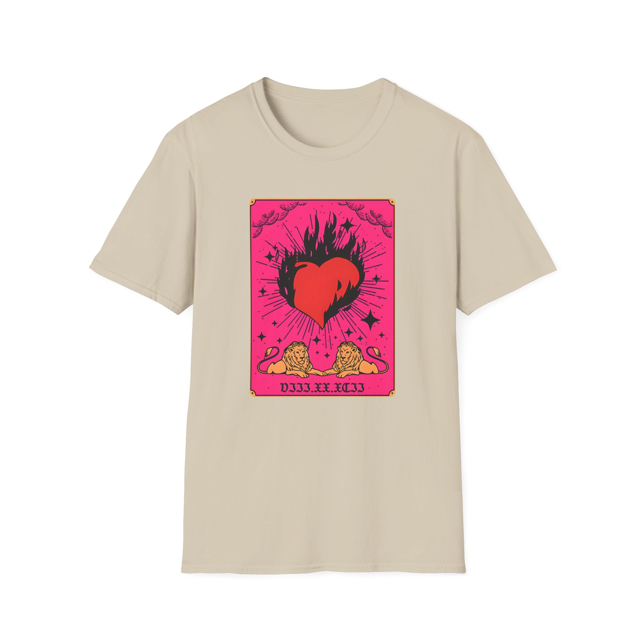 D L Burning Heart Unisex Softstyle T-Shirt - Image 3