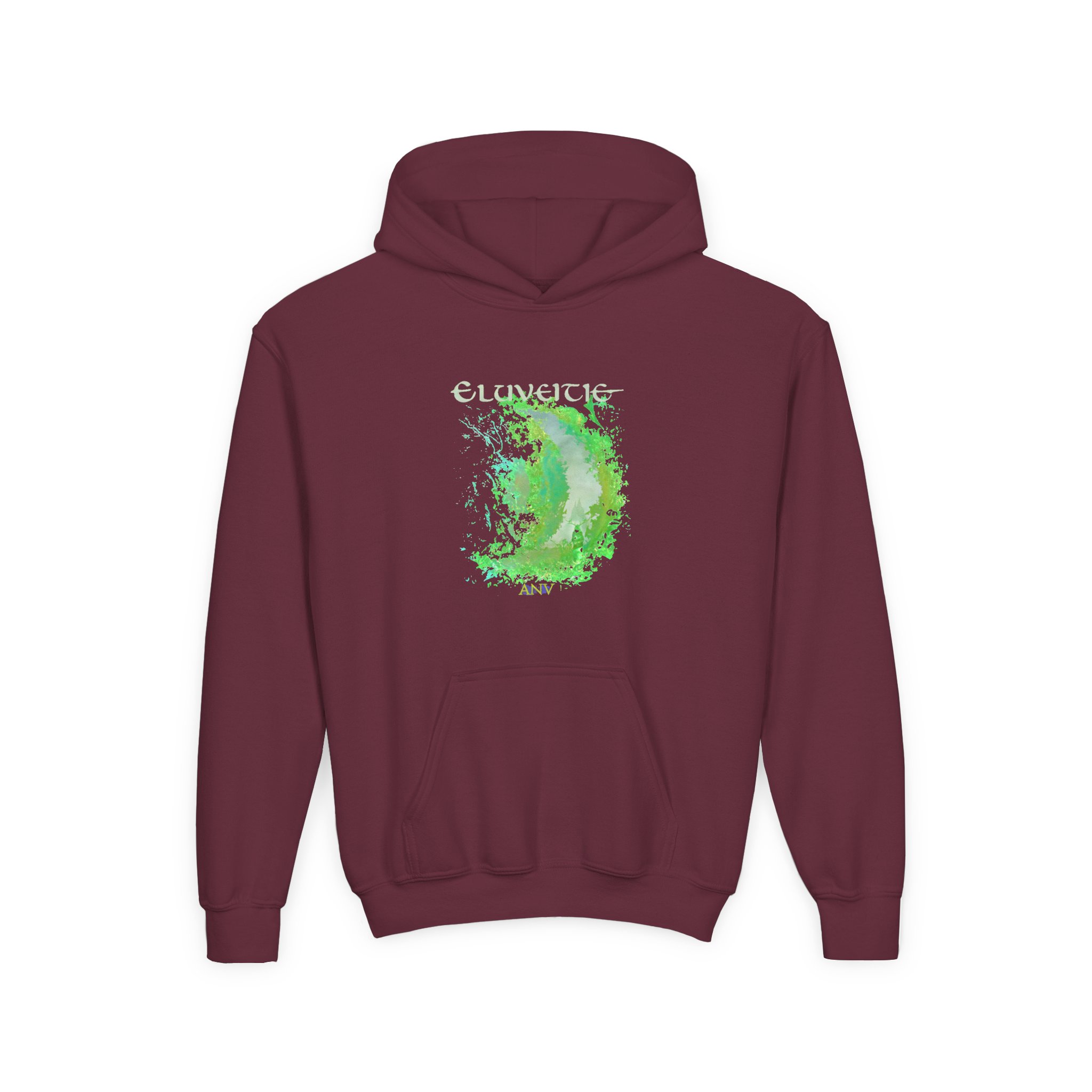 Eluveitie Anv Cover Youth Heavy Blend Hooded Sweatshirt - Image 3