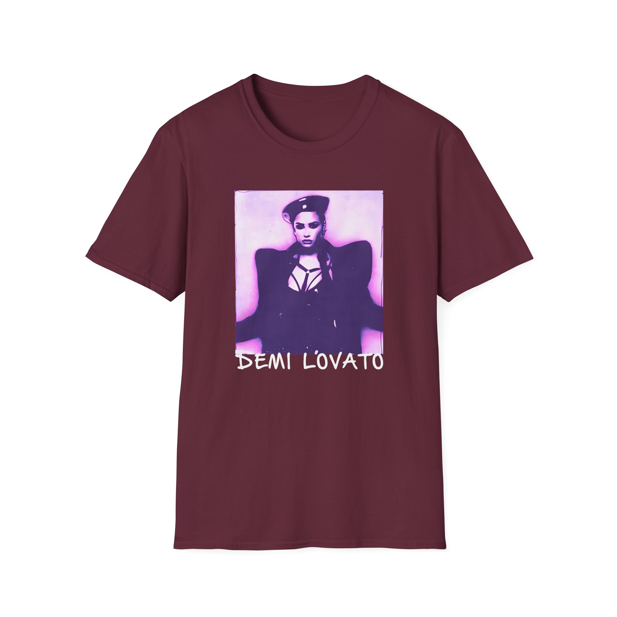 D L Lilac Gradient Photo Unisex Softstyle T-Shirt - Image 3