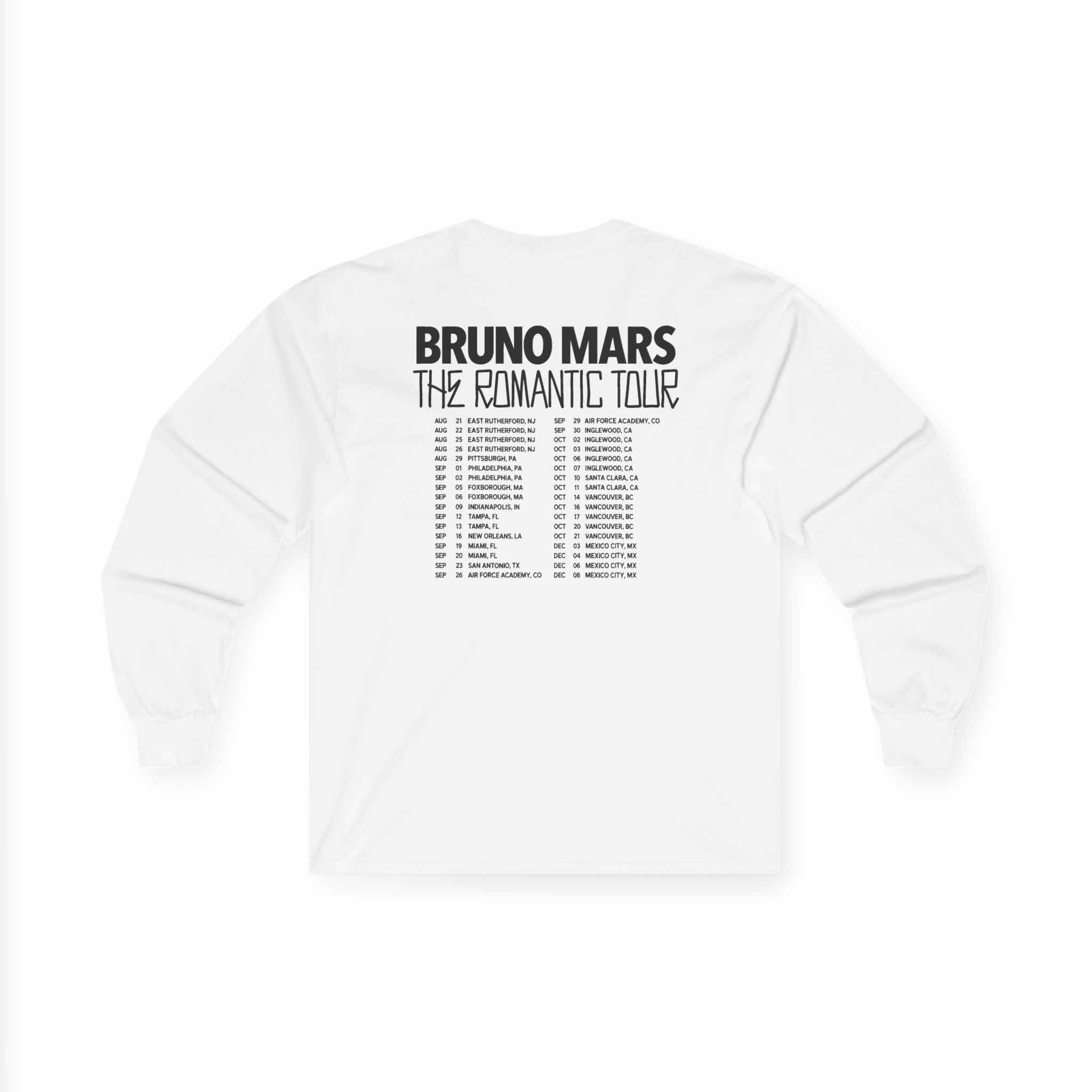 Bruno Mars the Romantic Tour Unisex Ultra Cotton Long Sleeve Tee - Image 2