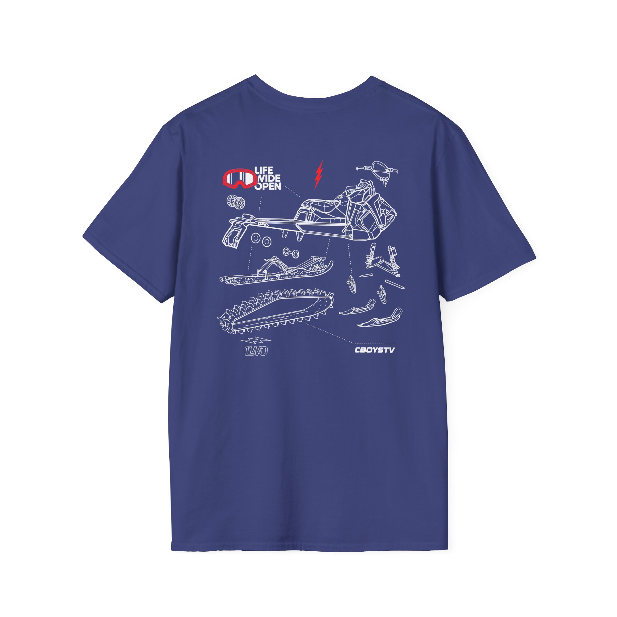 Cboystv Snowmobile Blowup Unisex Softstyle T-Shirt - Image 14