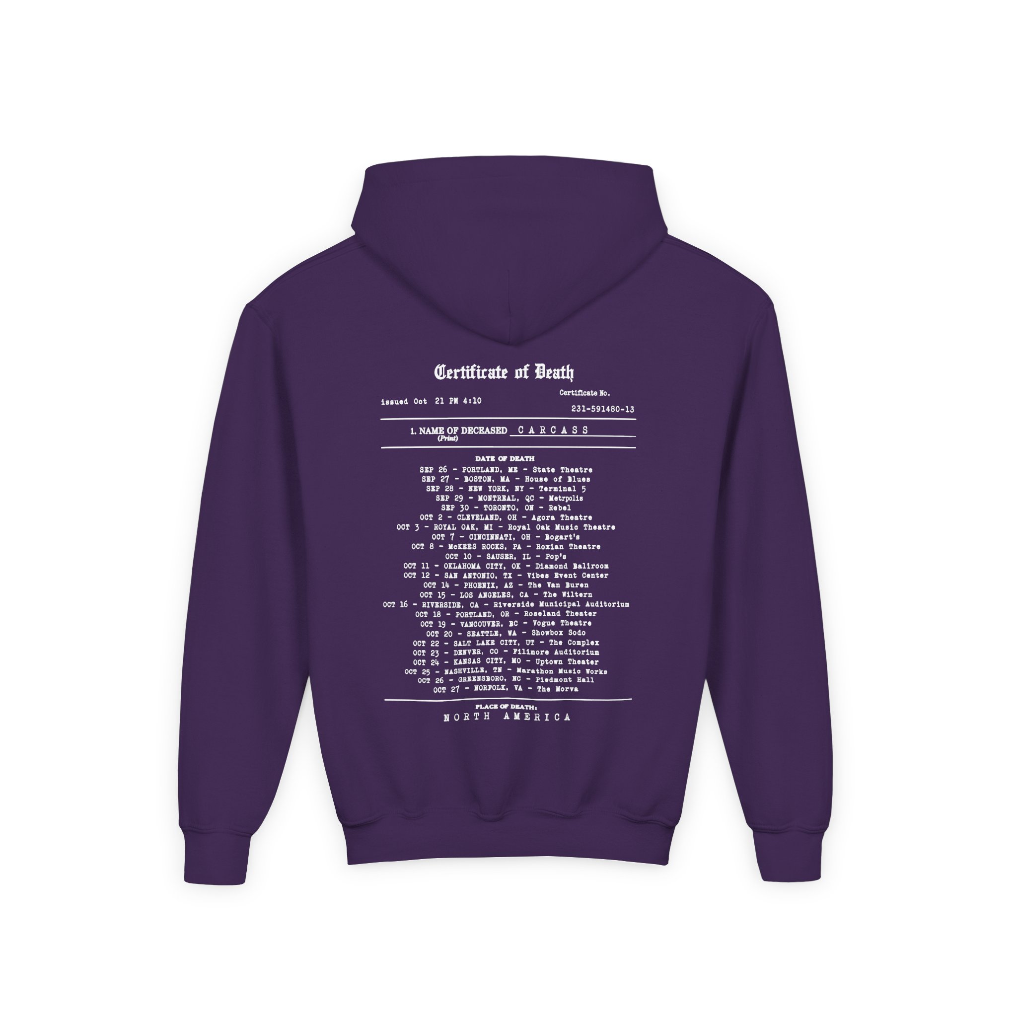 Youth Carcass Certificate of Death Heavy Blend Hooded Sweatshirt - Image 10