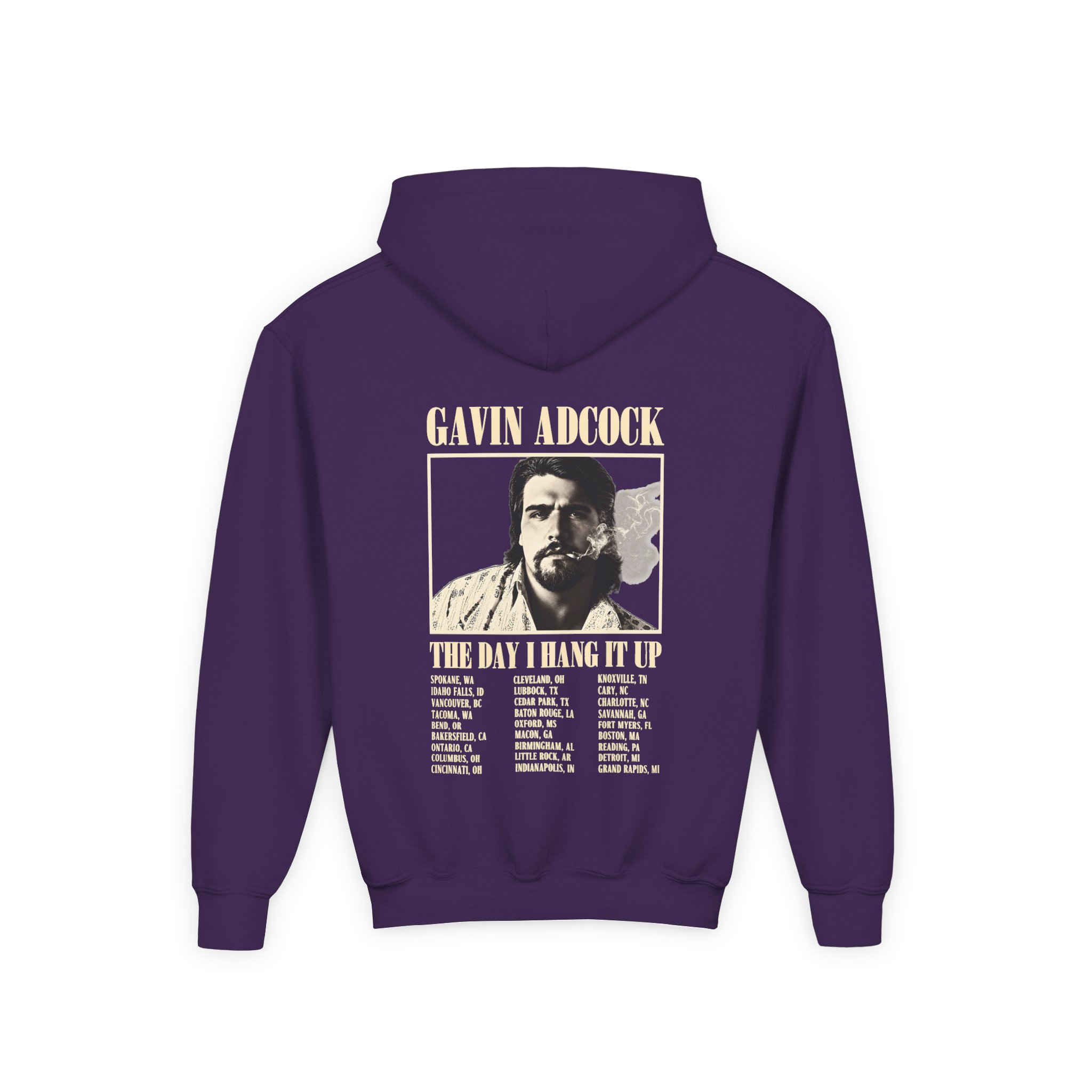 Gavin Adcock Hang It Up Tour Youth Heavy Blend Hooded Sweatshirt - Image 6
