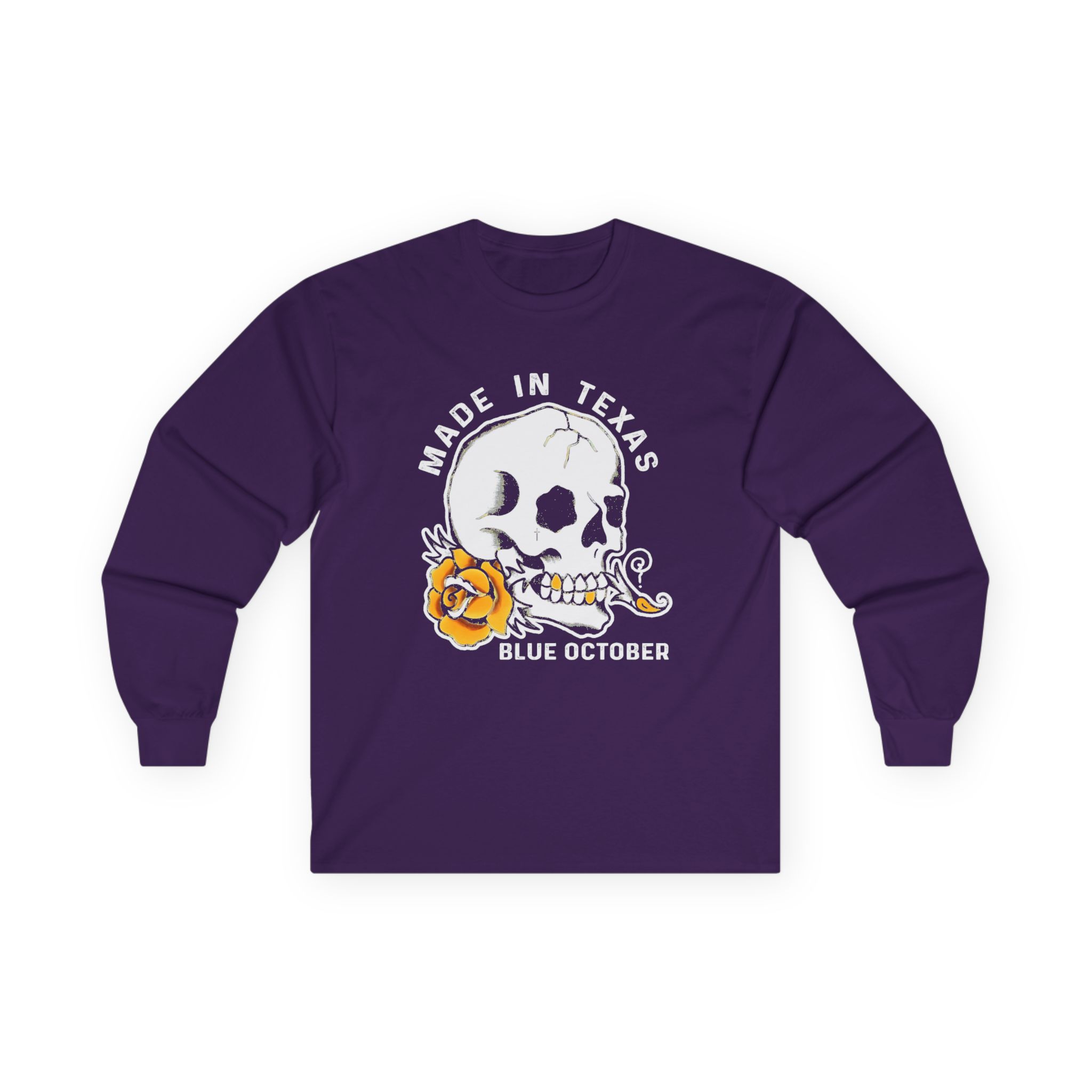 Blue October Skull Rose Unisex Ultra Cotton Long Sleeve Tee - Image 13