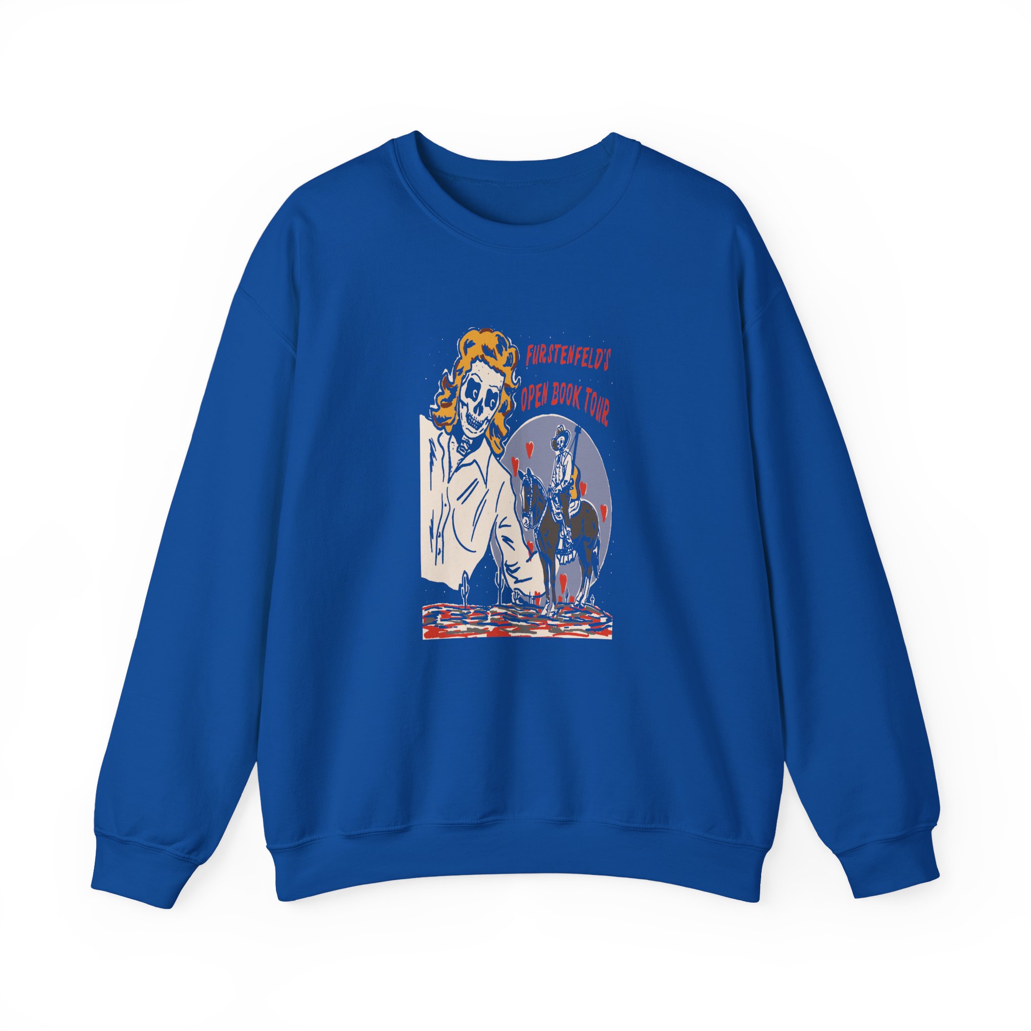 Blue October Open Book Skeleton Cowboy Unisex Heavy Blend™ Crewneck Sweatshirt - Image 9