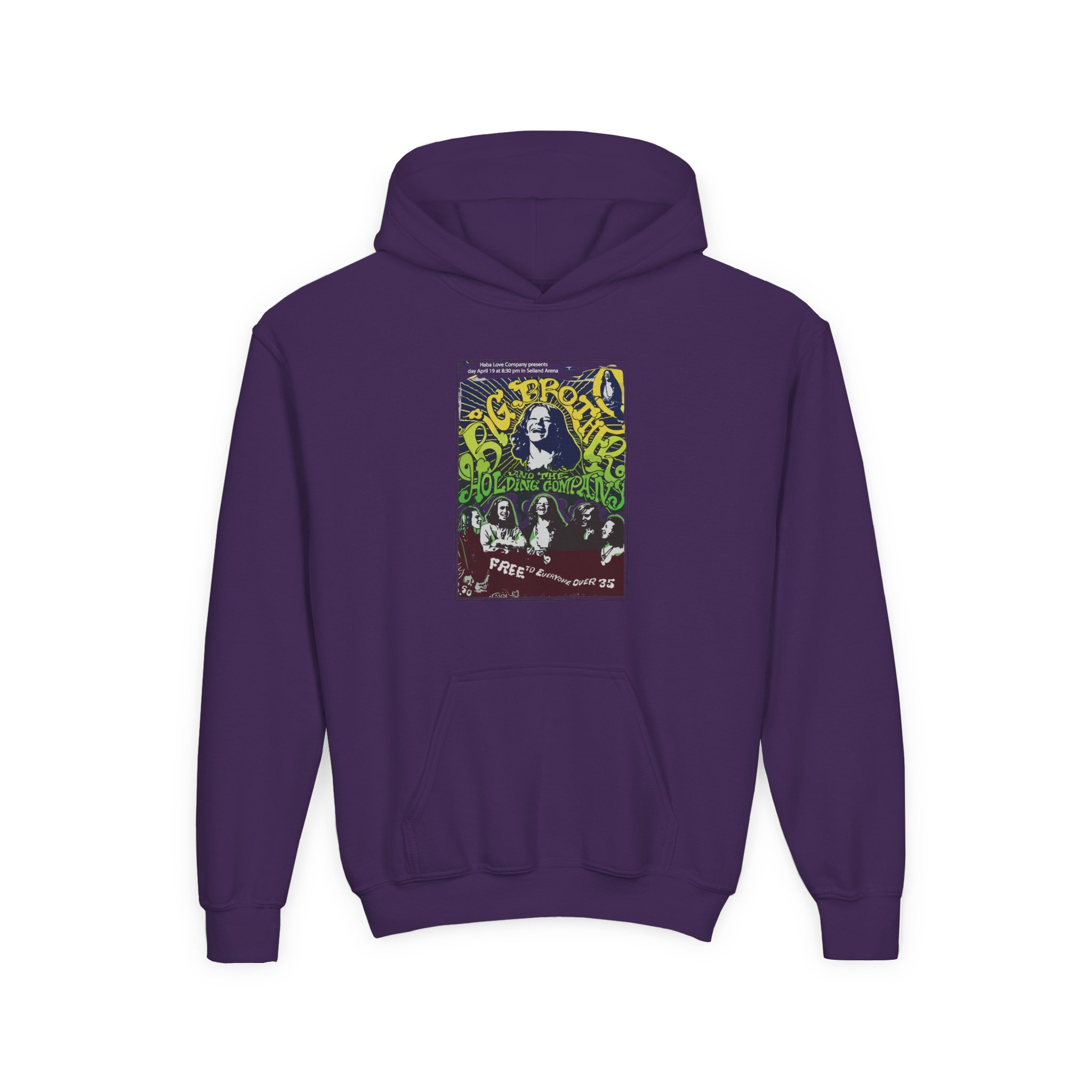 Janis Joplin Free to Everyone Youth Heavy Blend Hooded Sweatshirt - Image 5