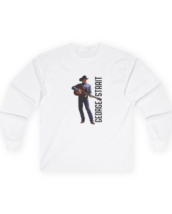 George Strait Heather Denim Silhouette Unisex Ultra Cotton Long Sleeve Tee