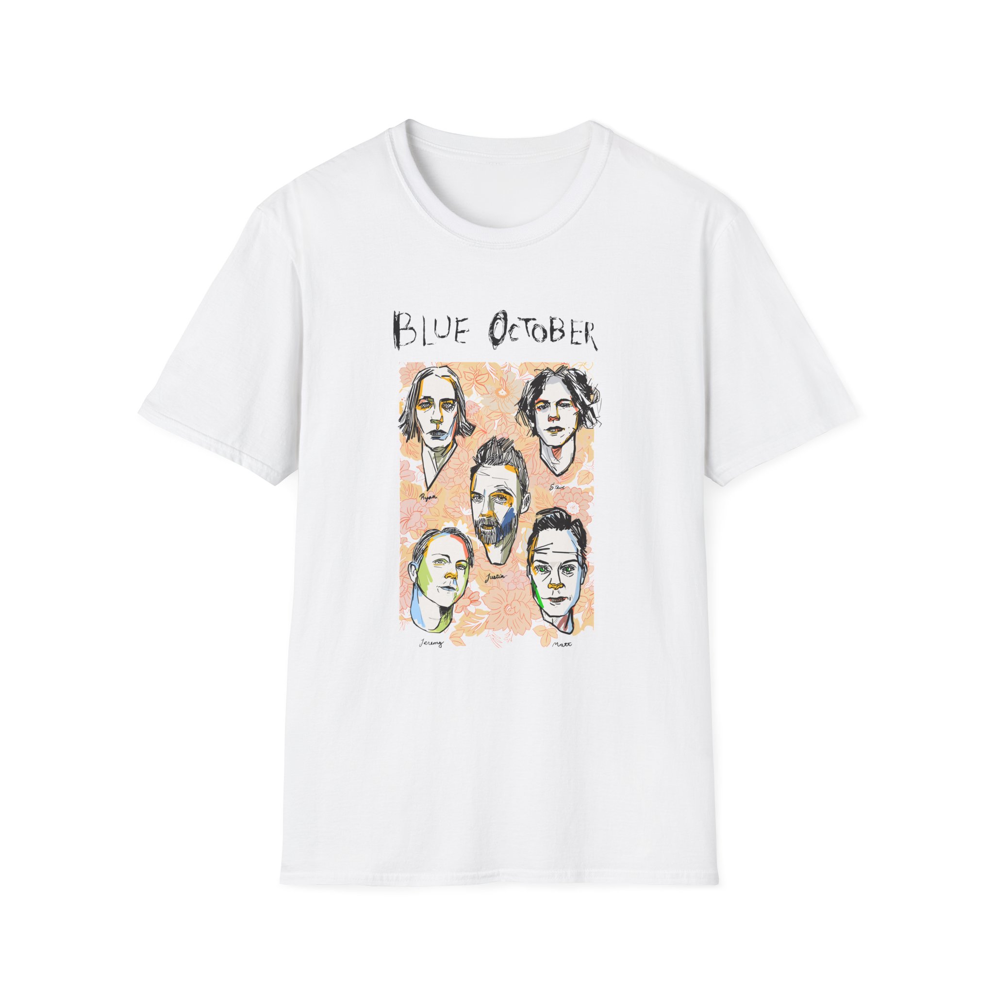 Blue October Caricature Unisex Softstyle T-Shirt
