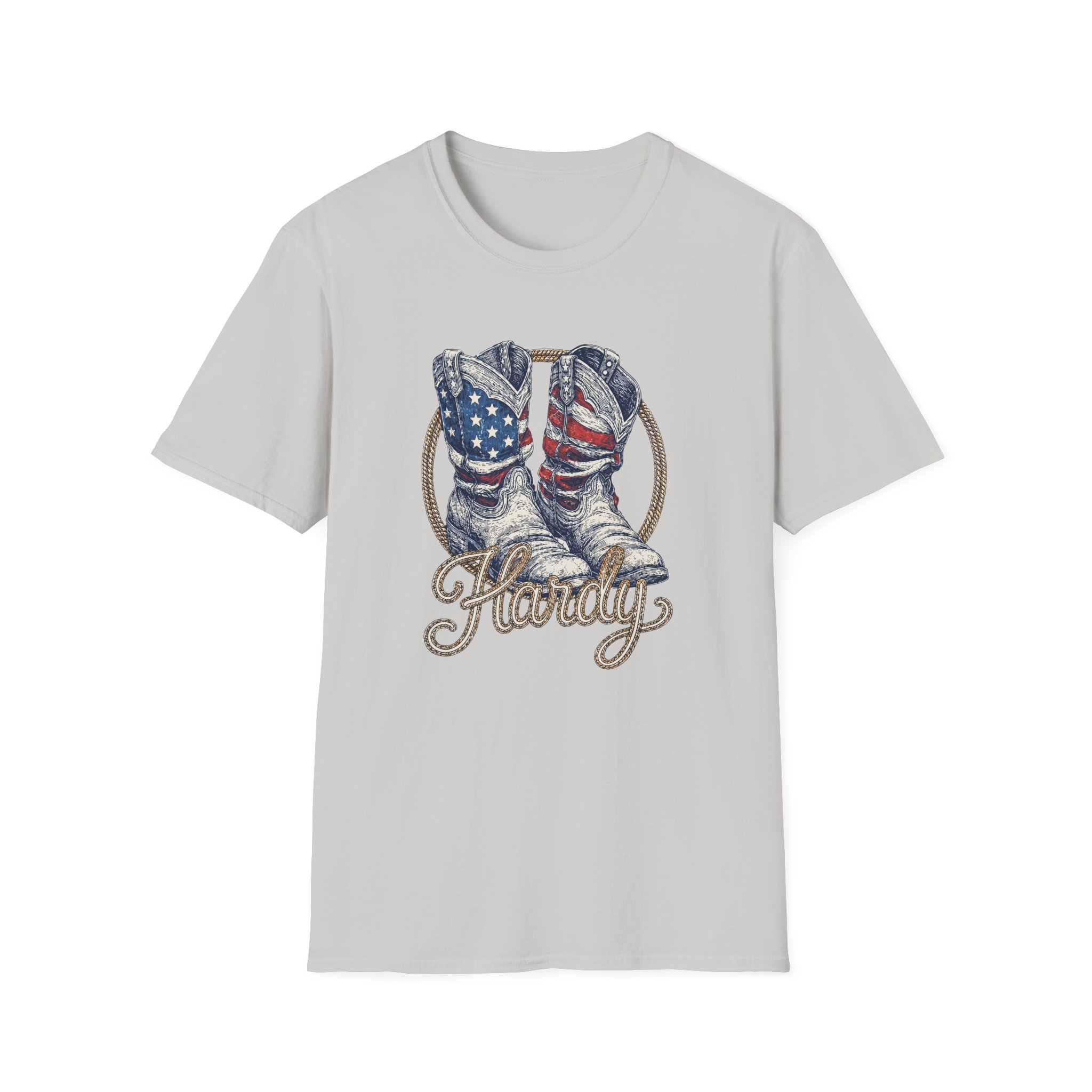 Hd Boots Americana Ringer Unisex Softstyle T-Shirt - Image 7