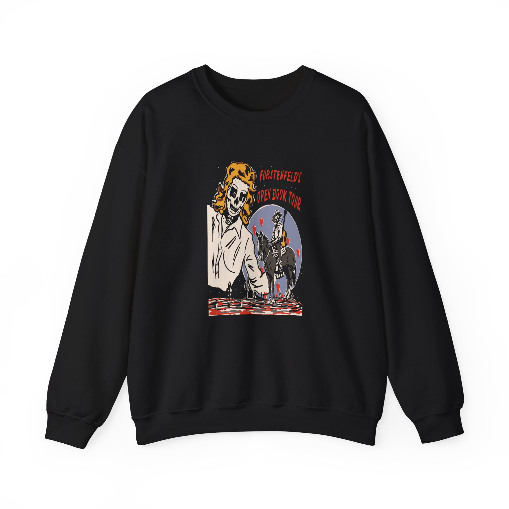 Blue October Open Book Skeleton Cowboy Unisex Heavy Blend™ Crewneck Sweatshirt