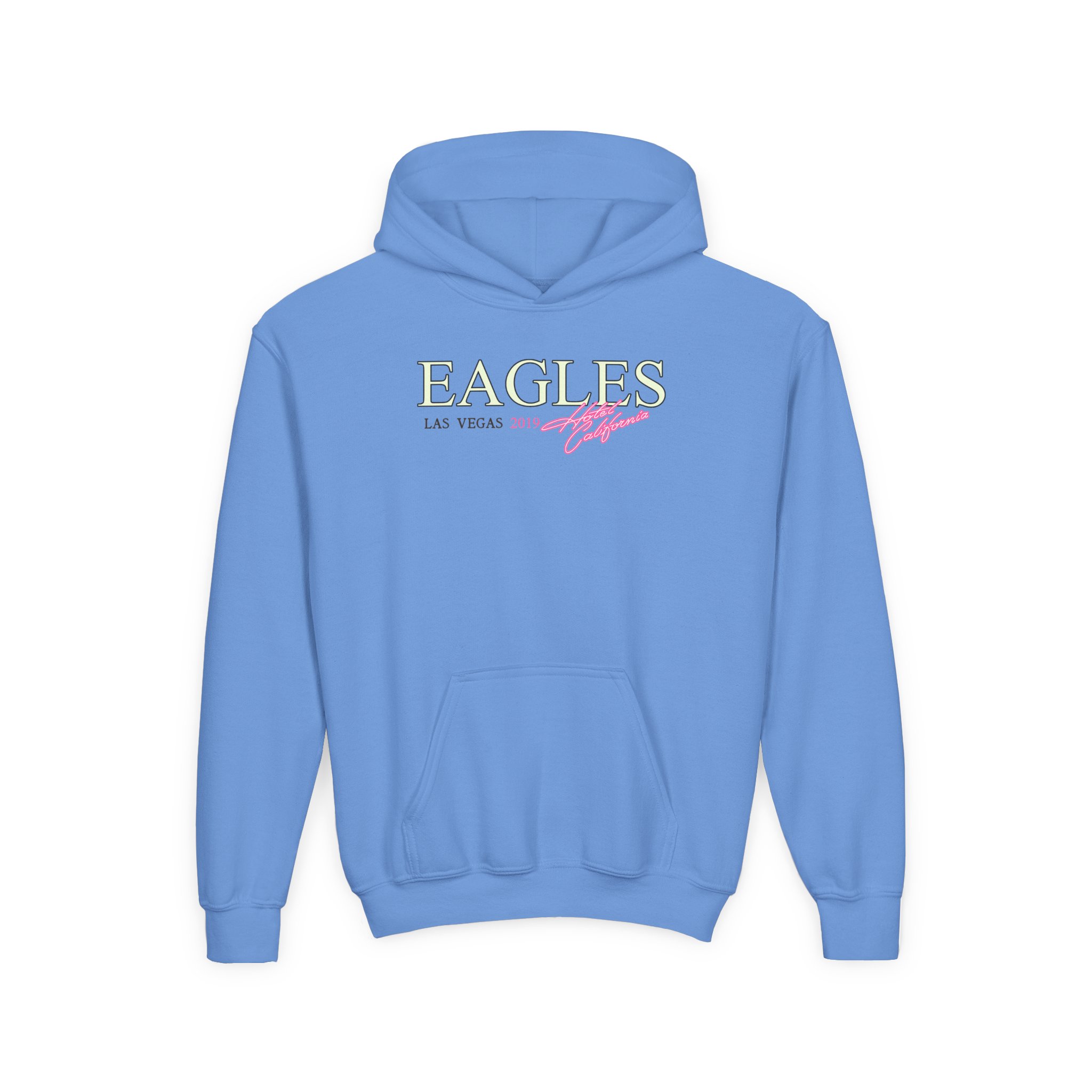 Youth The Eagles Hotel California Las Vegas 2019 Heavy Blend Hooded Sweatshirt - Image 5