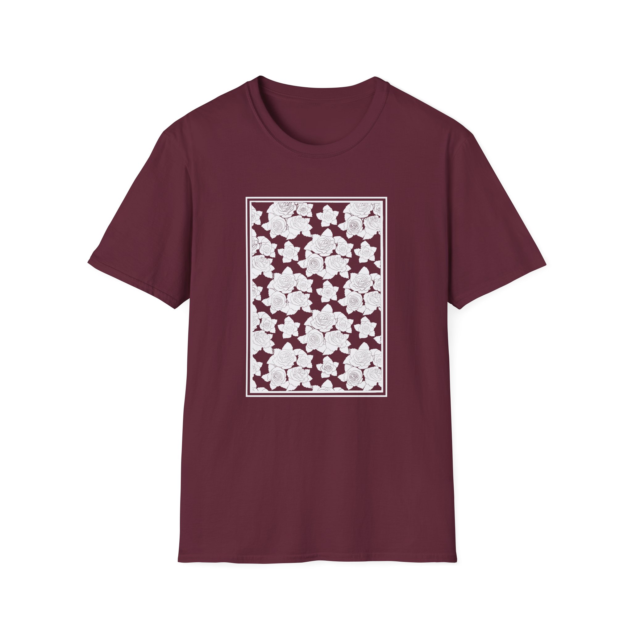 Smoke Floral Unisex Softstyle T-Shirt - Image 3