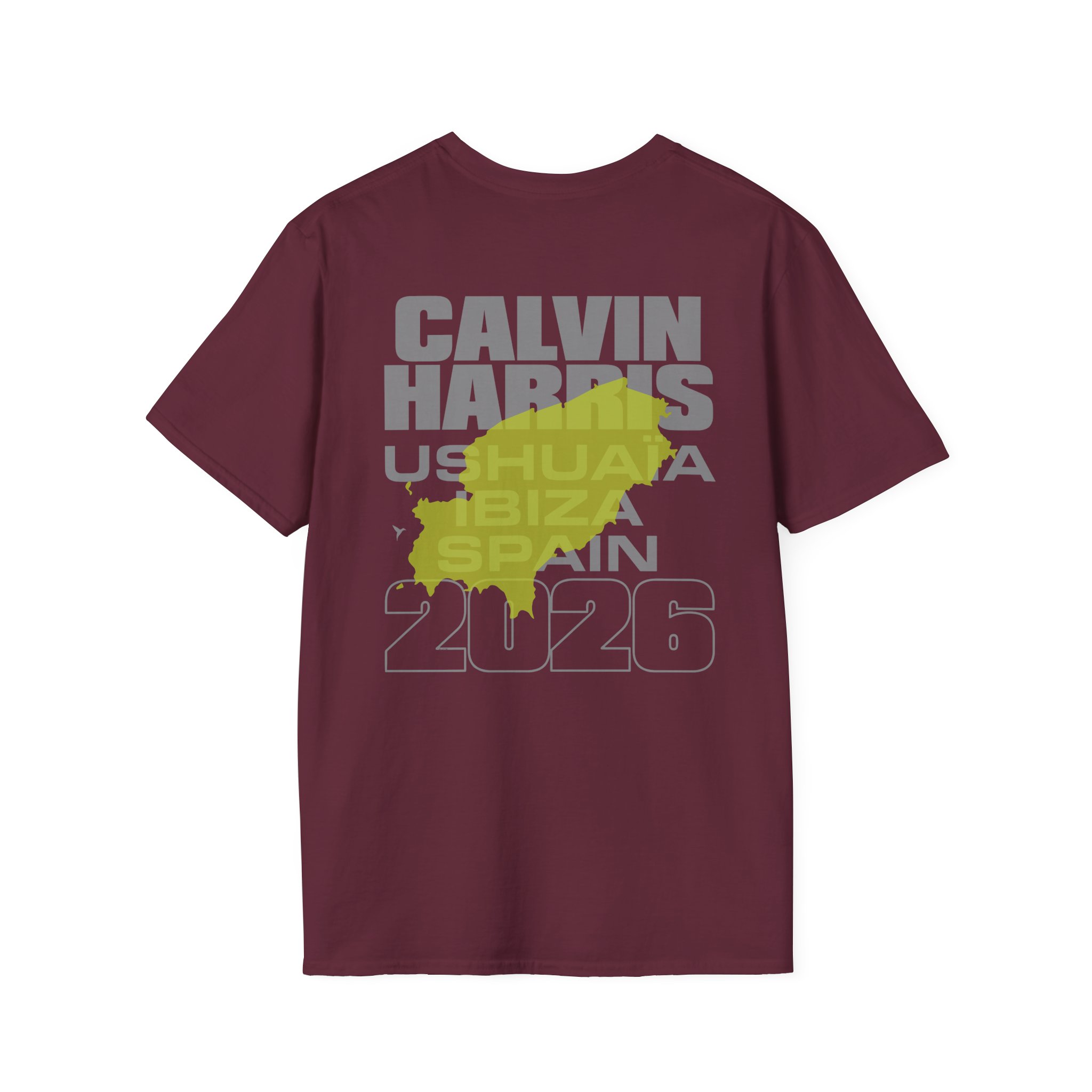 Calvin Harris Ibiza Text Unisex Softstyle T-Shirt - Image 4
