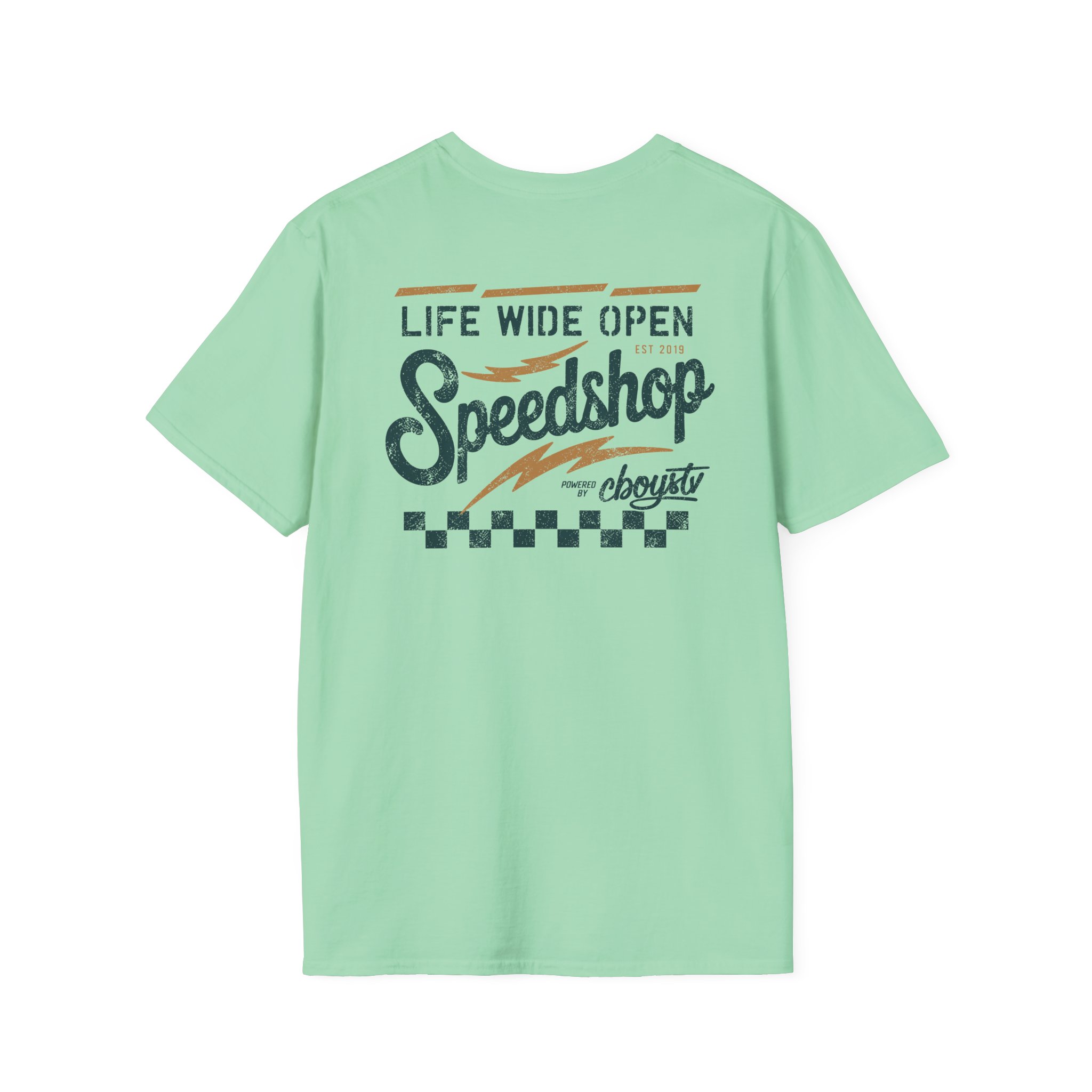 Cboystv Speed Shop Unisex Softstyle T-Shirt - Image 14