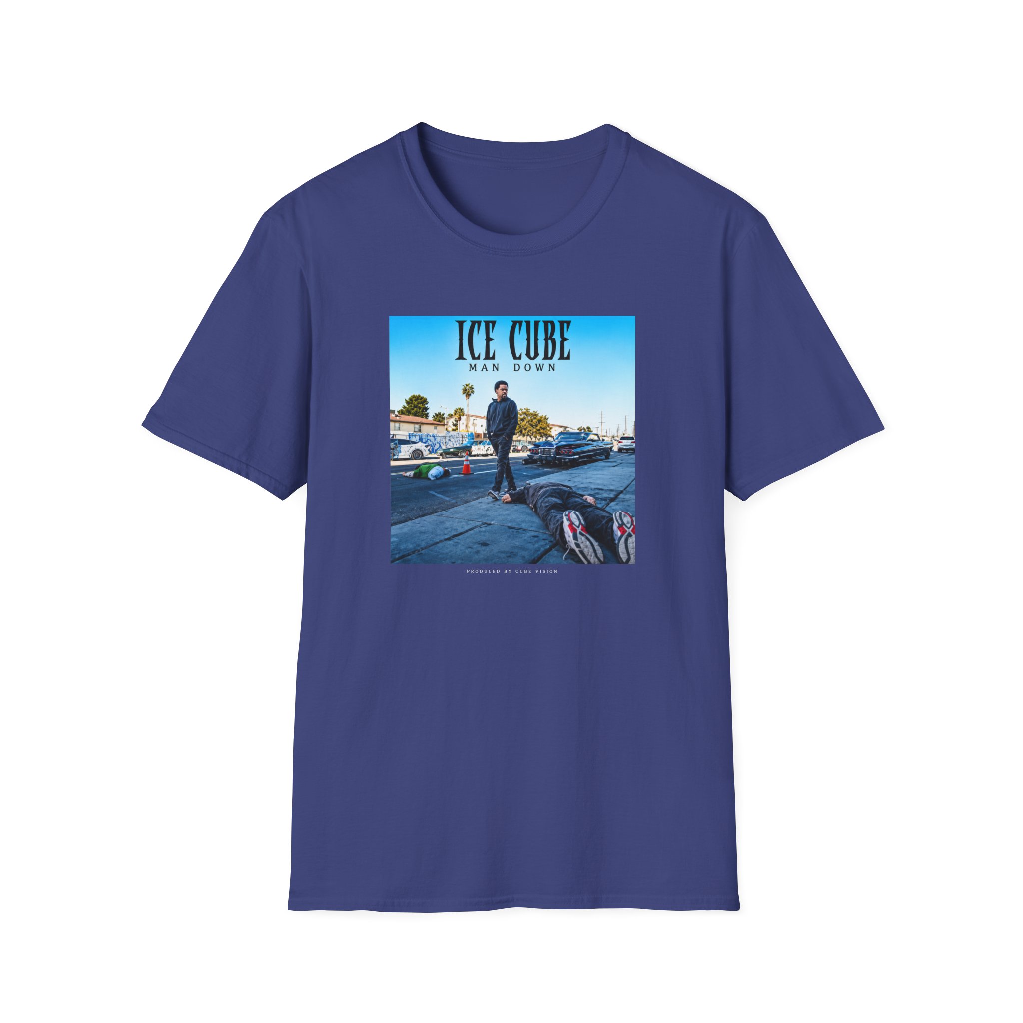 Ice Cube Man Down Street Unisex Softstyle T-Shirt - Image 13
