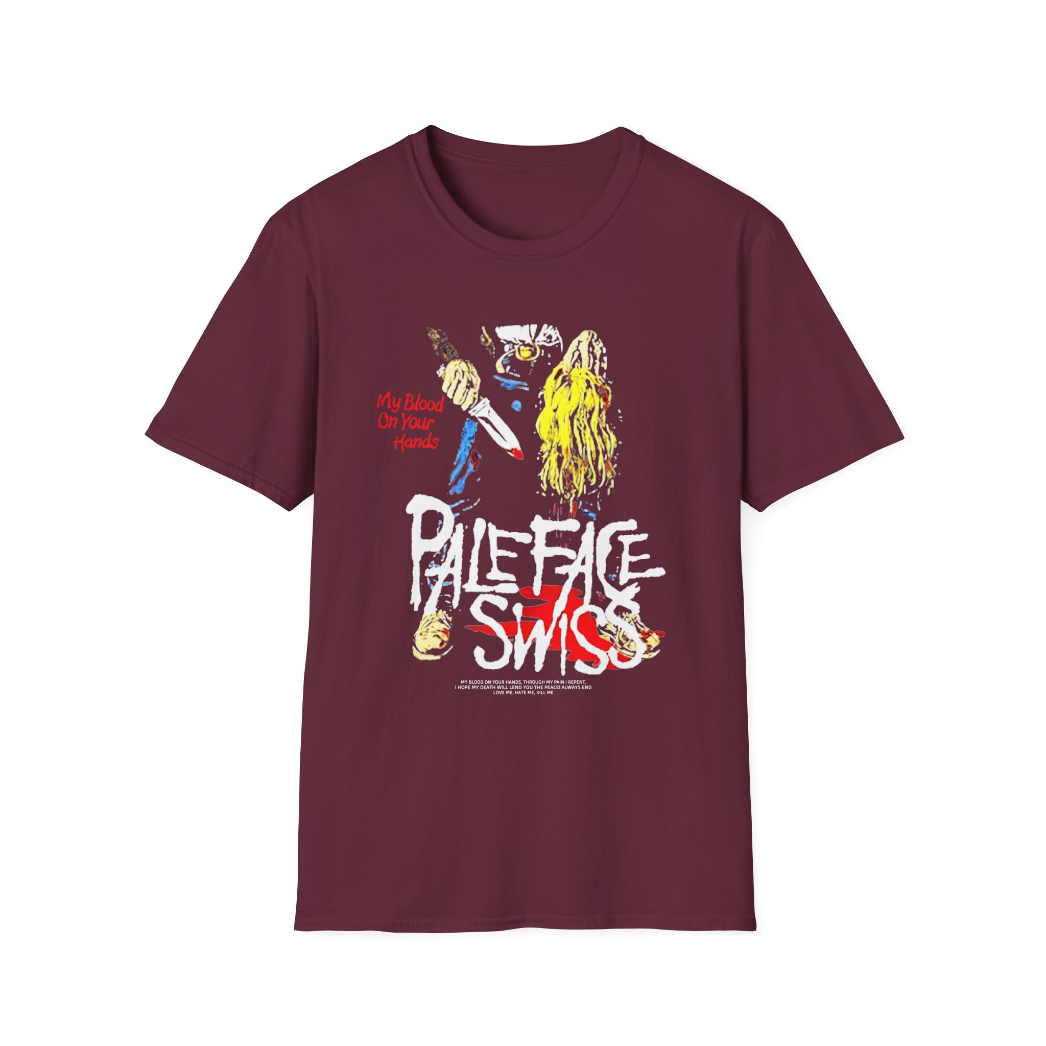 Paleface Swiss My Blood on Your Hands Washed Out Unisex Softstyle T-Shirt - Image 3