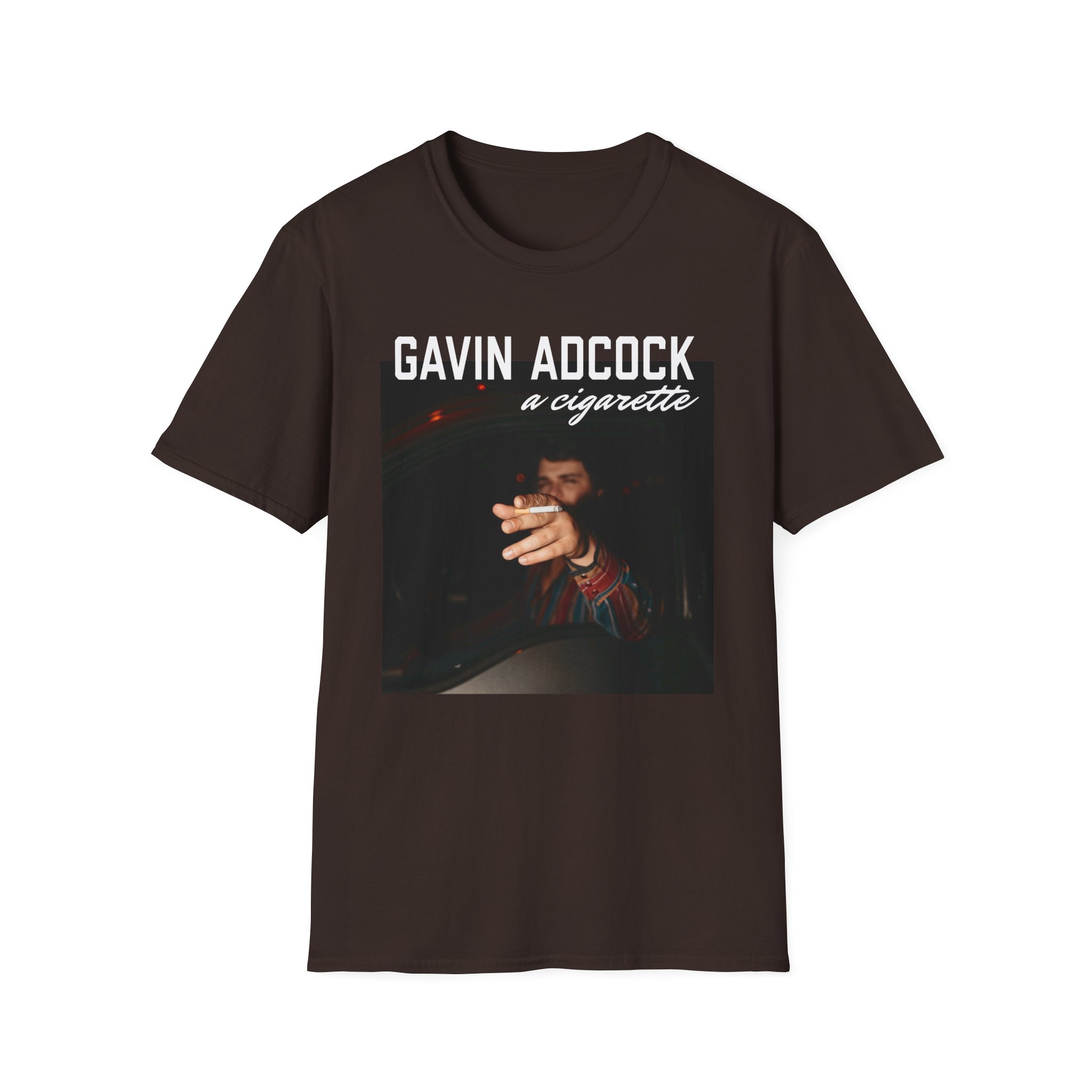 Gavin Adcock a Cigarette Black Photo Unisex Softstyle T-Shirt - Image 3