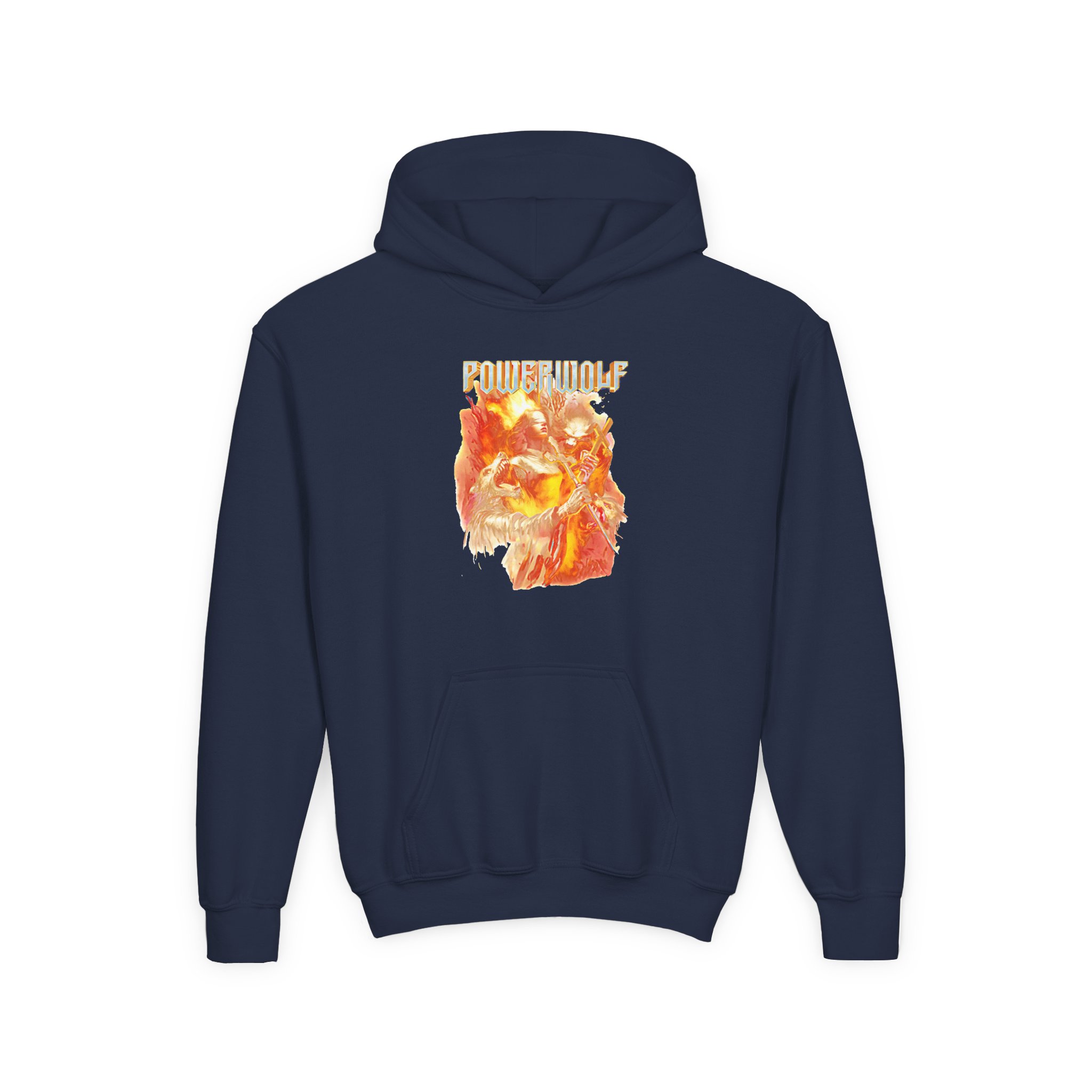 Powerwolf Joan of Arc Youth Heavy Blend Hooded Sweatshirt - Image 3