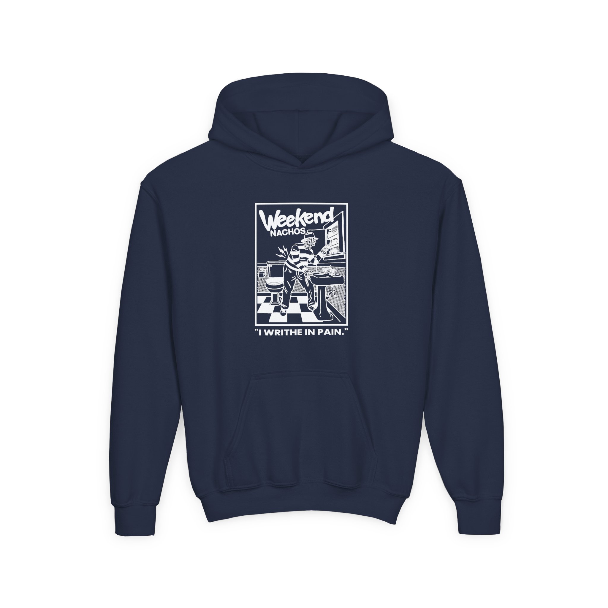 Youth Weekend Nachos I Writhe in Pain Heavy Blend Hooded Sweatshirt - Image 9