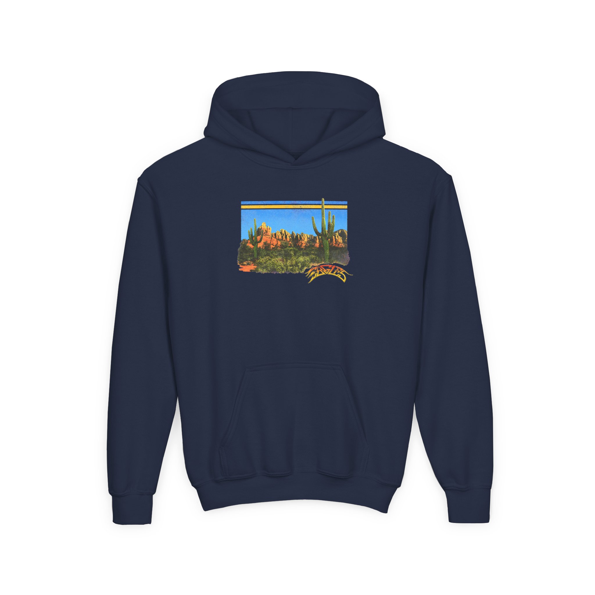 Youth The Eagles Peaceful Easy Feeling Desert Heavy Blend Hooded Sweatshirt - Image 7