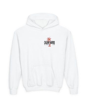 Youth Calvin Harris Ecru Palm Heavy Blend Hooded Sweatshirt