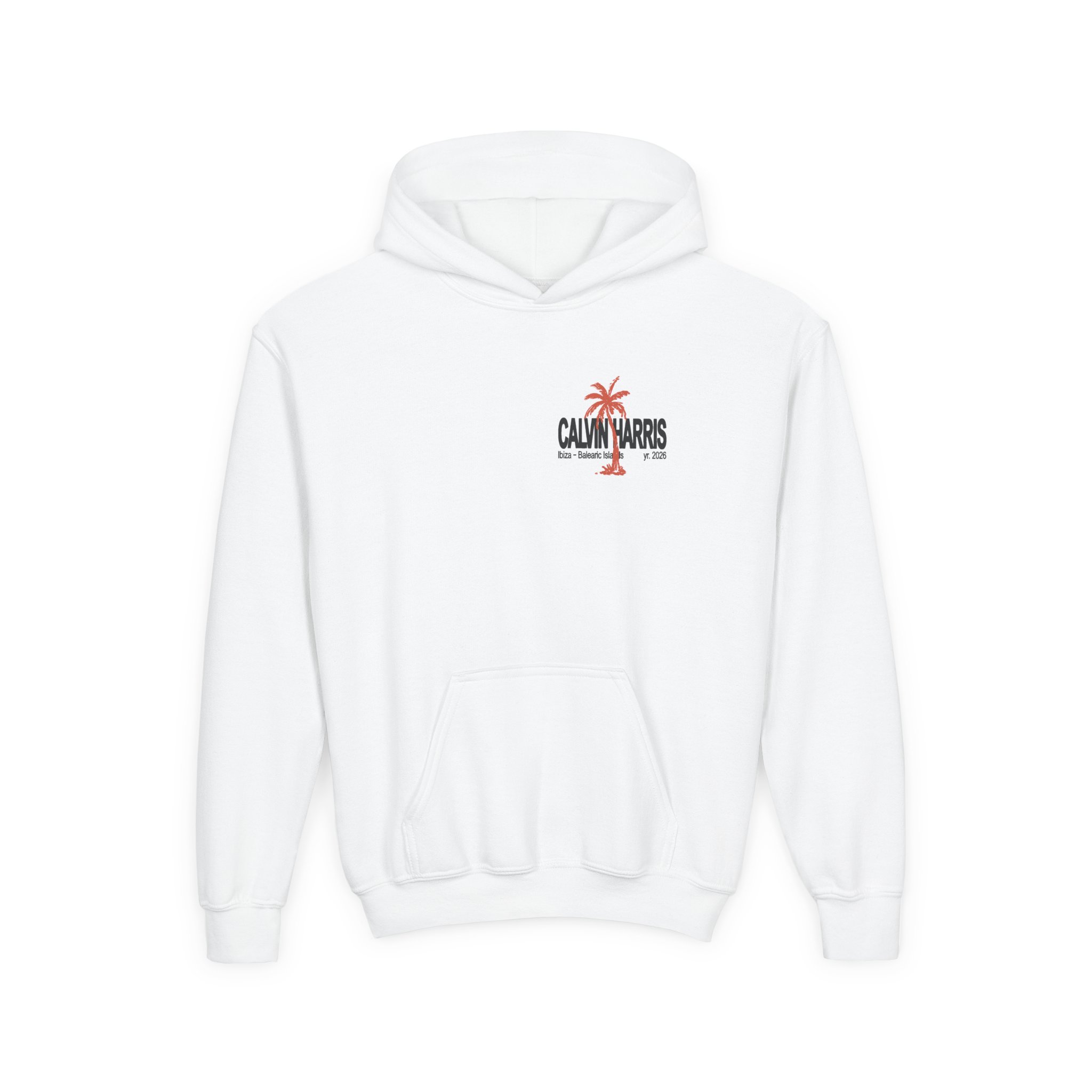 Youth Calvin Harris Ecru Palm Heavy Blend Hooded Sweatshirt