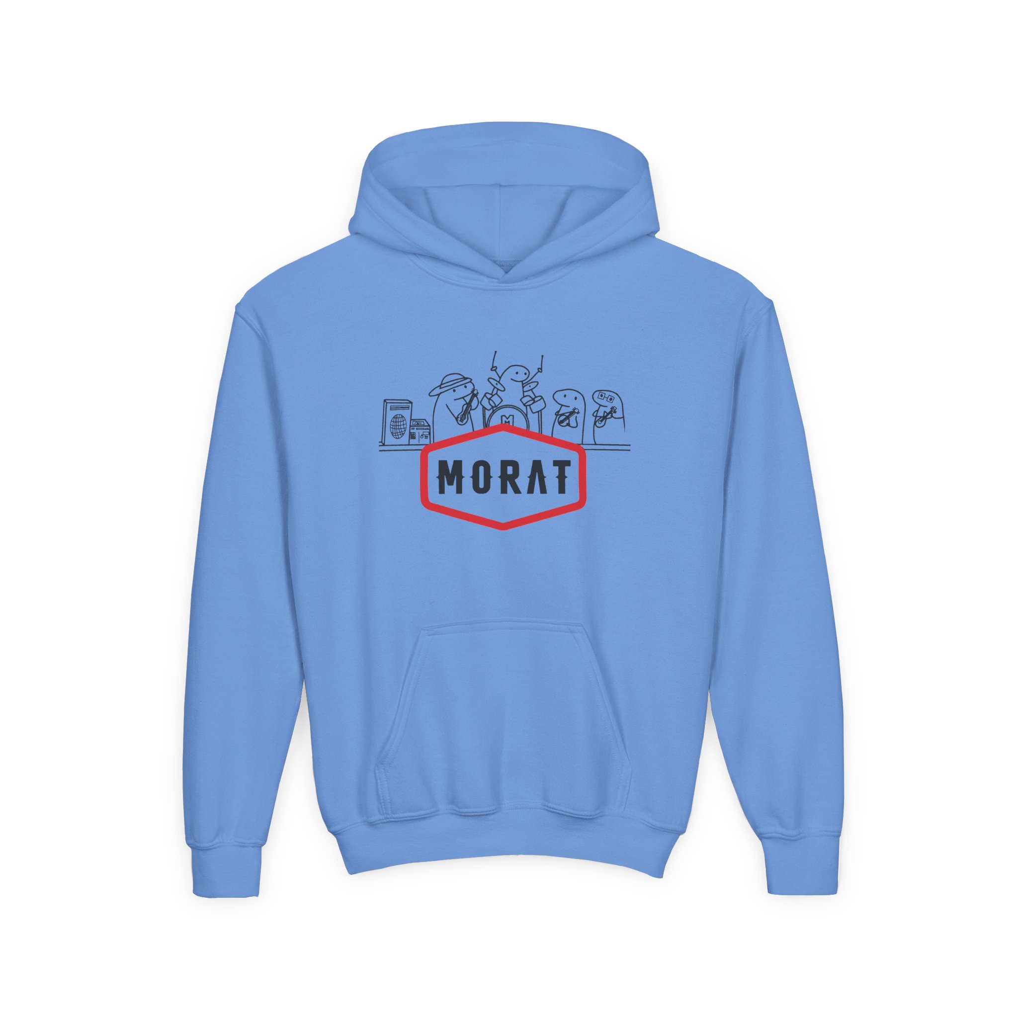Morat Name Drawing Flork Playera Youth Heavy Blend Hooded Sweatshirt - Image 7
