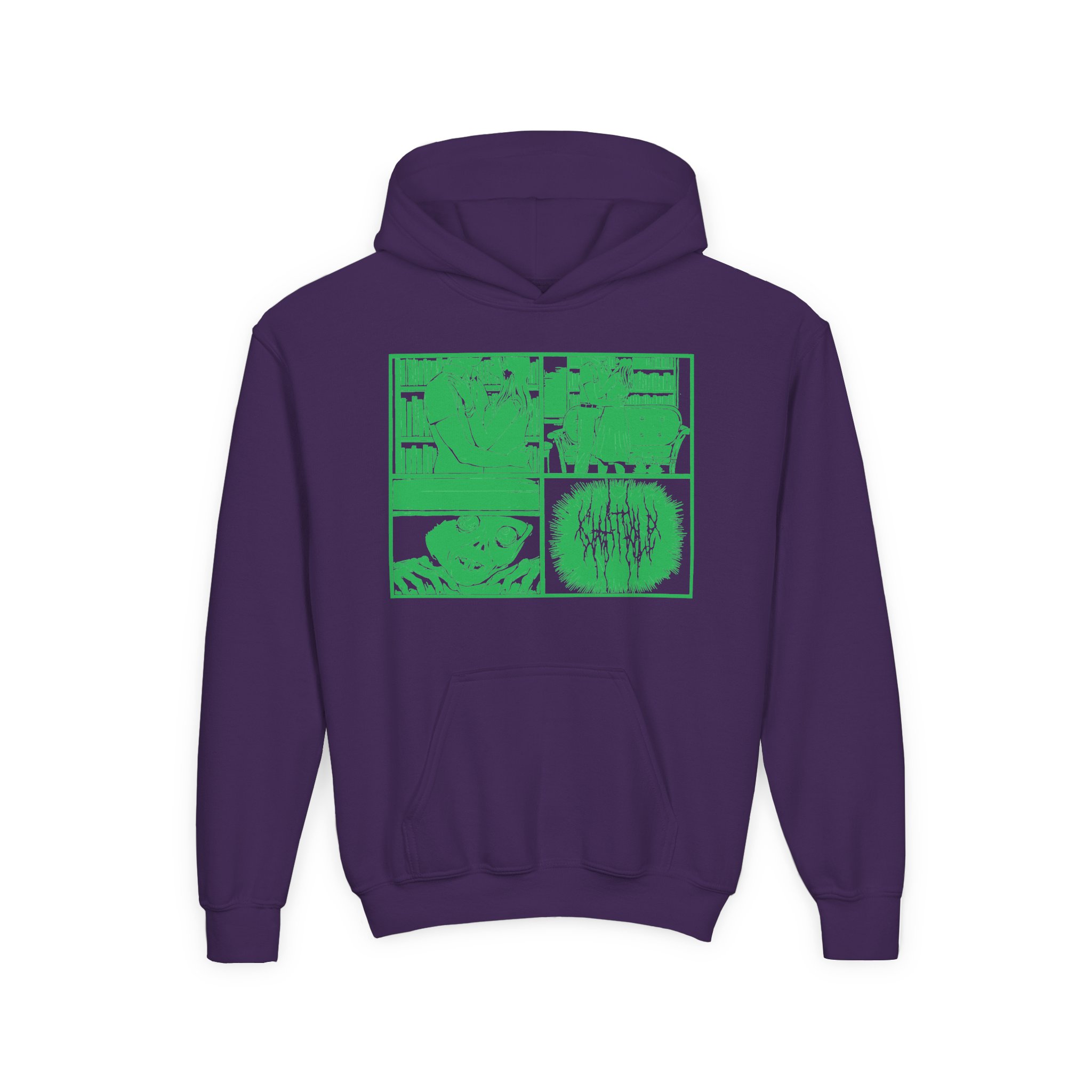 Chat Pile Green Rat Boy Youth Heavy Blend Hooded Sweatshirt - Image 5