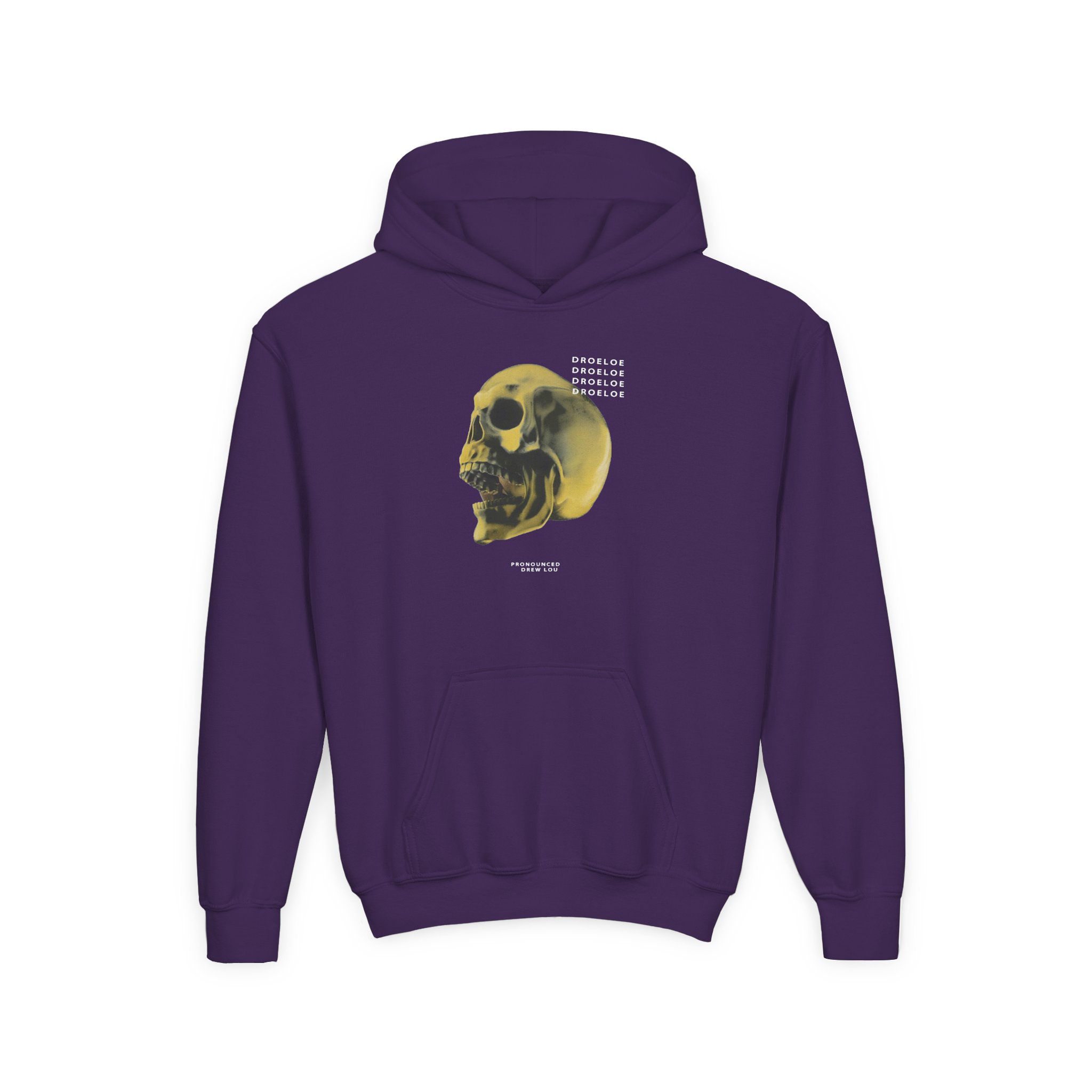 Deadbeats Gold Skull Youth Heavy Blend Hooded Sweatshirt - Image 15