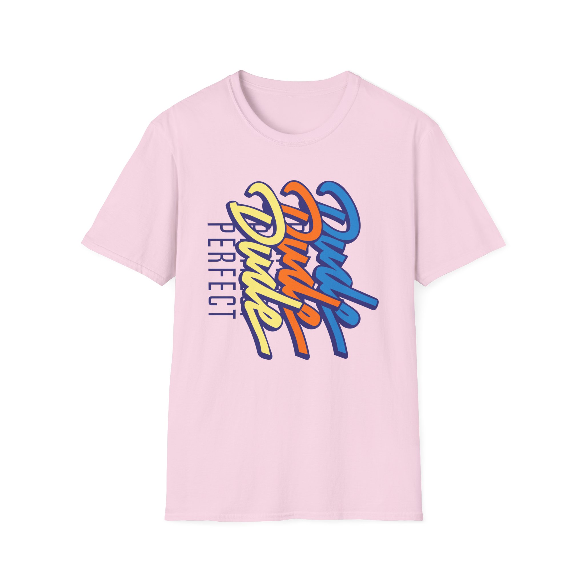 Dude Perfect Stacked Script Unisex Softstyle T-Shirt