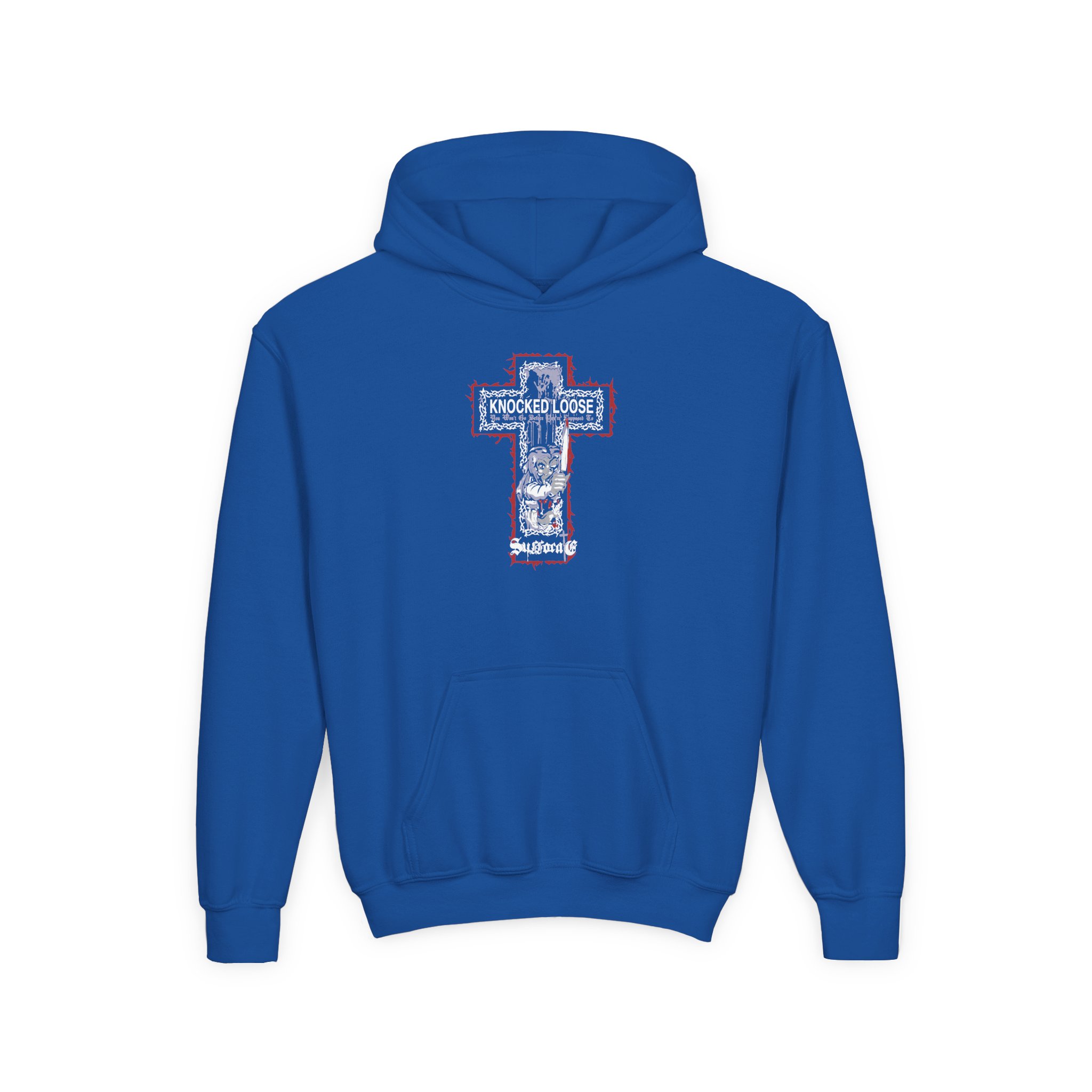 Knocked Loose Girl Knife Suffocate Youth Heavy Blend Hooded Sweatshirt - Image 5