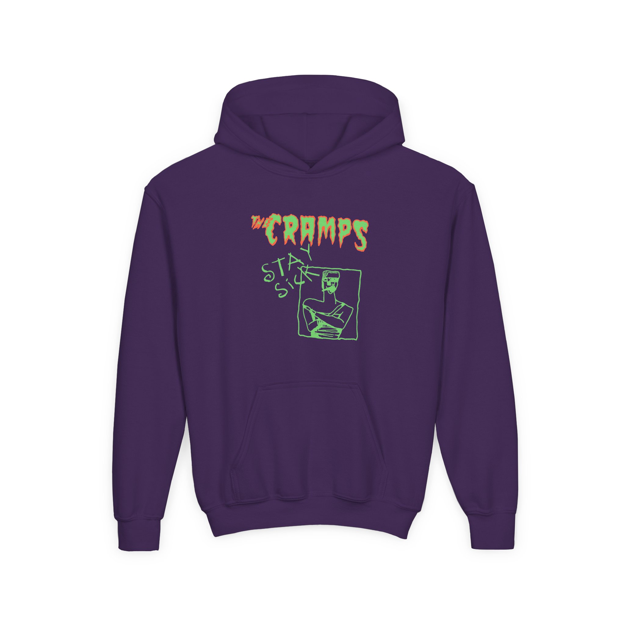 The Cramps Stay Sick Youth Heavy Blend Hooded Sweatshirt - Image 9