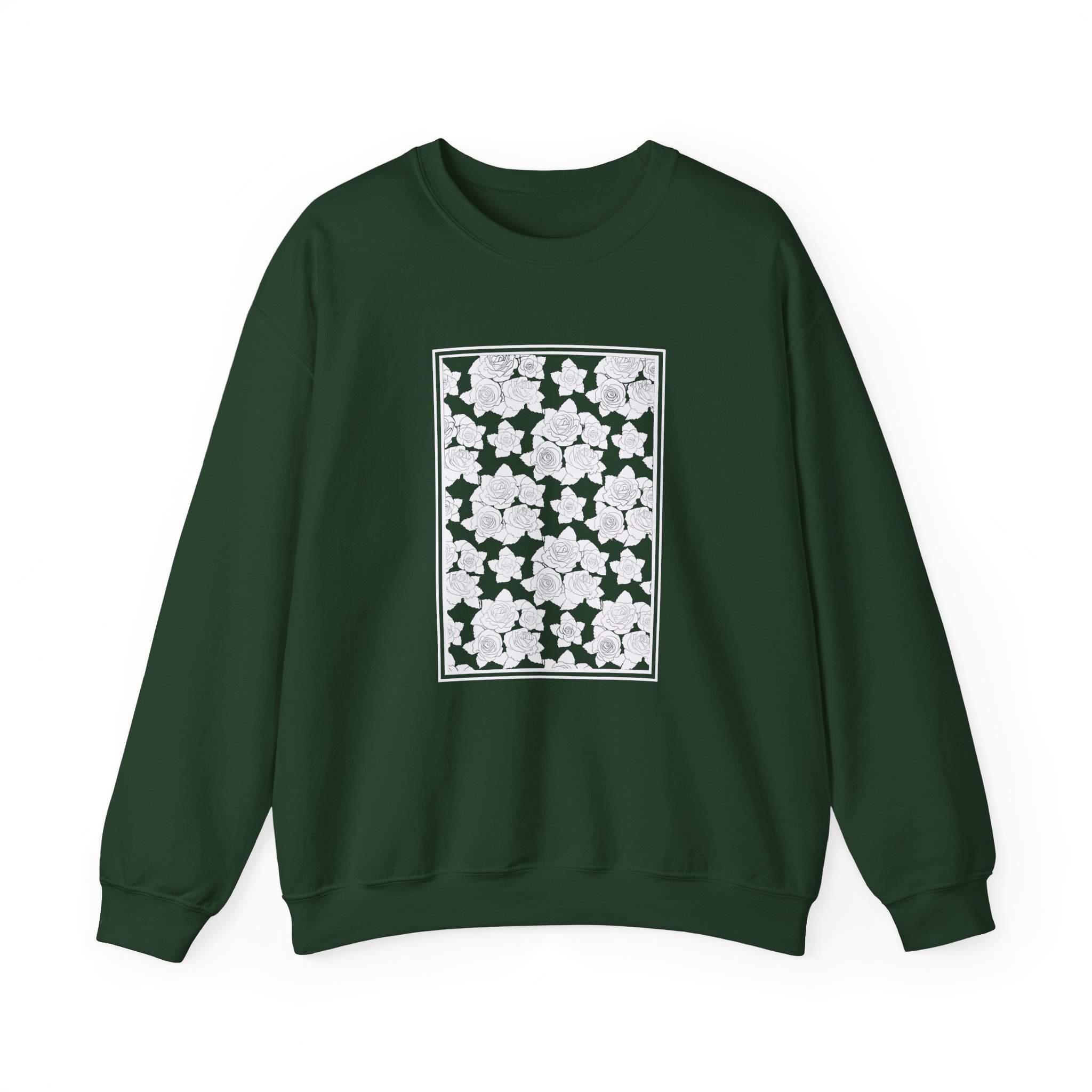 Smoke Floral Unisex Heavy Blend™ Crewneck Sweatshirt - Image 7