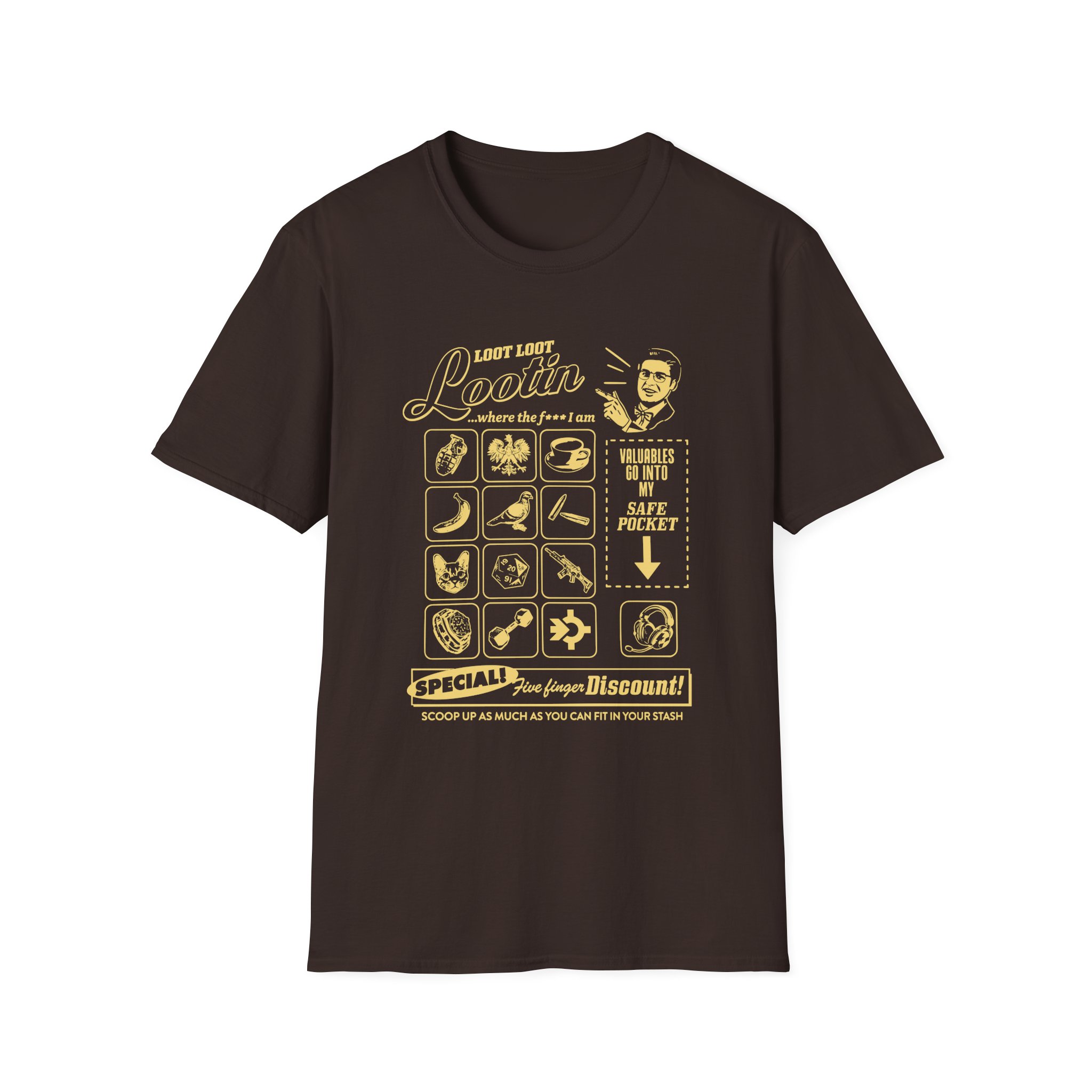 Shroud Loot Loot Unisex Softstyle T-Shirt - Image 3