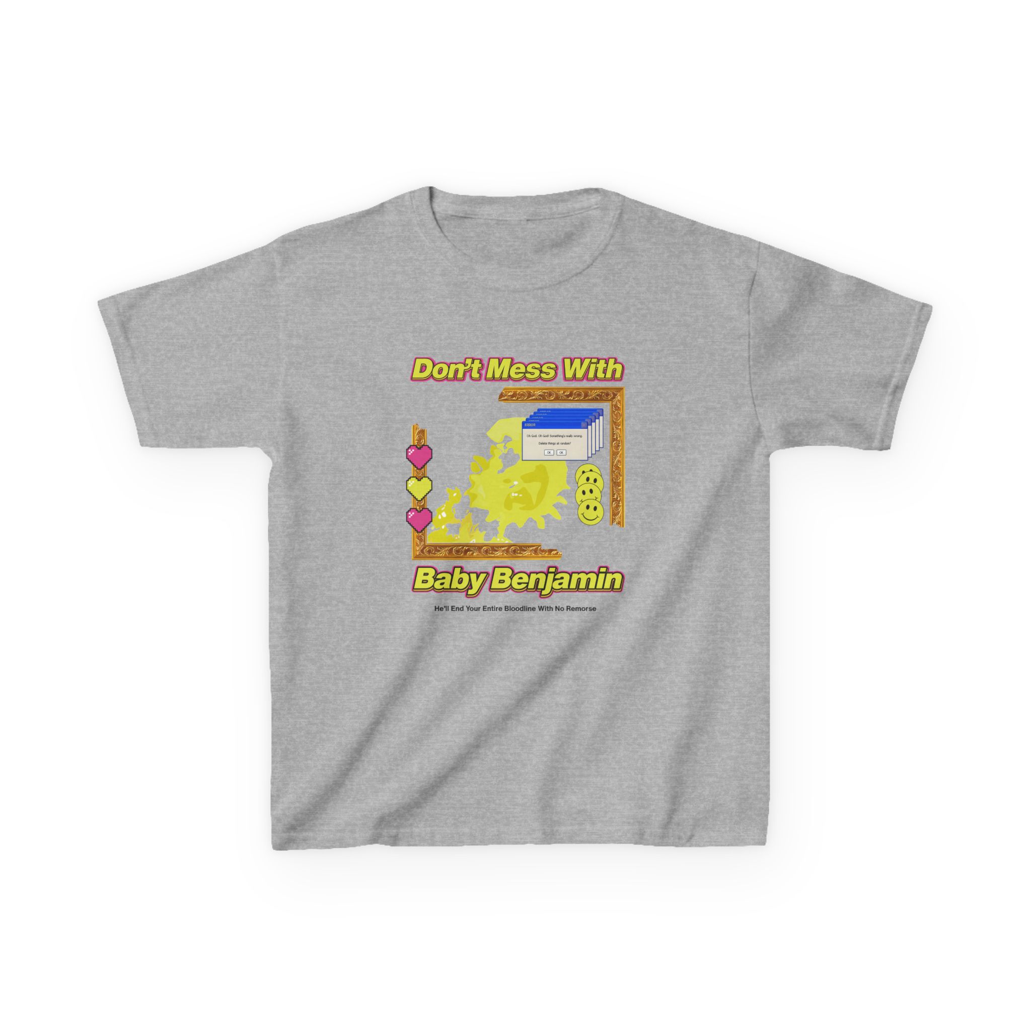 Garrett Watts Don't Mess With Baby Benjamin Kids Heavy Cotton™ Tee - Image 7